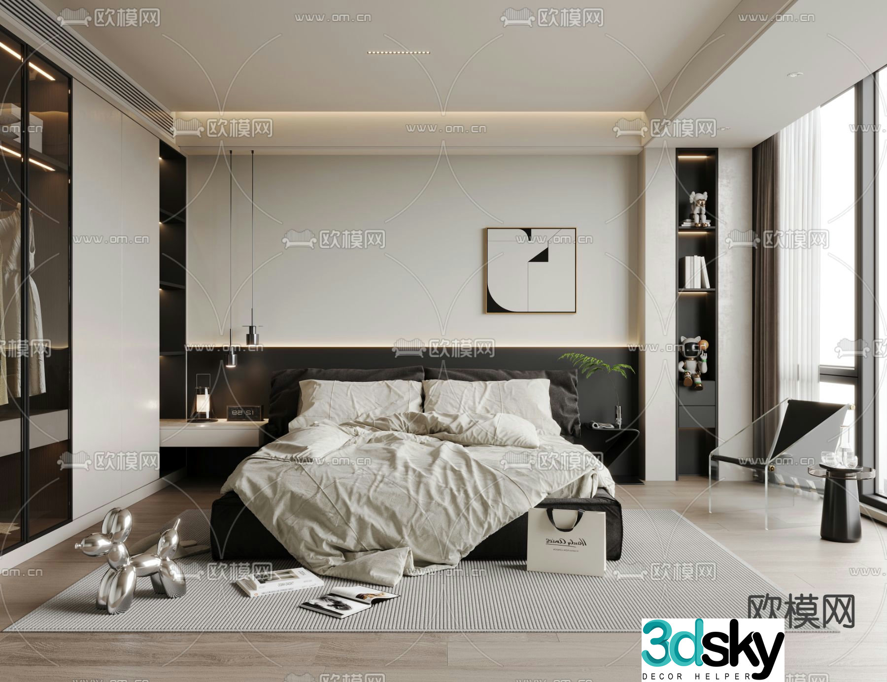Modern bedroom Master bedroom Master room 3d model