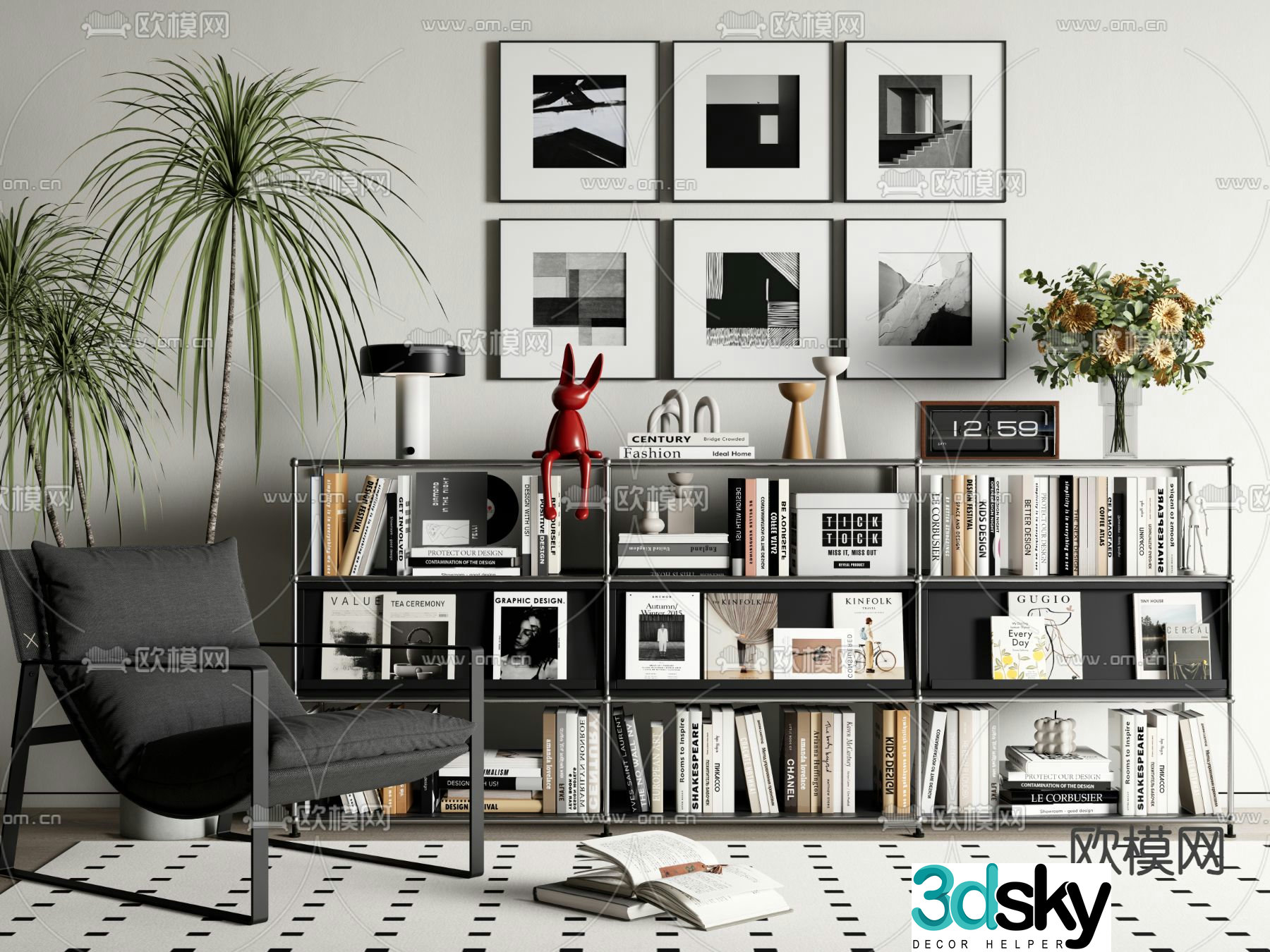USM bookcase display cabinet low cabinet 3d model