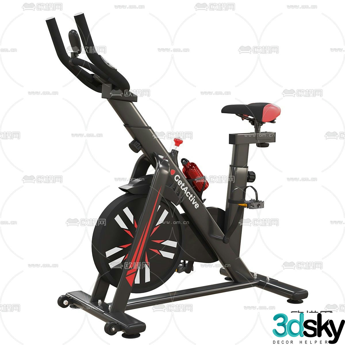 Fitness equipment spinning 3d model