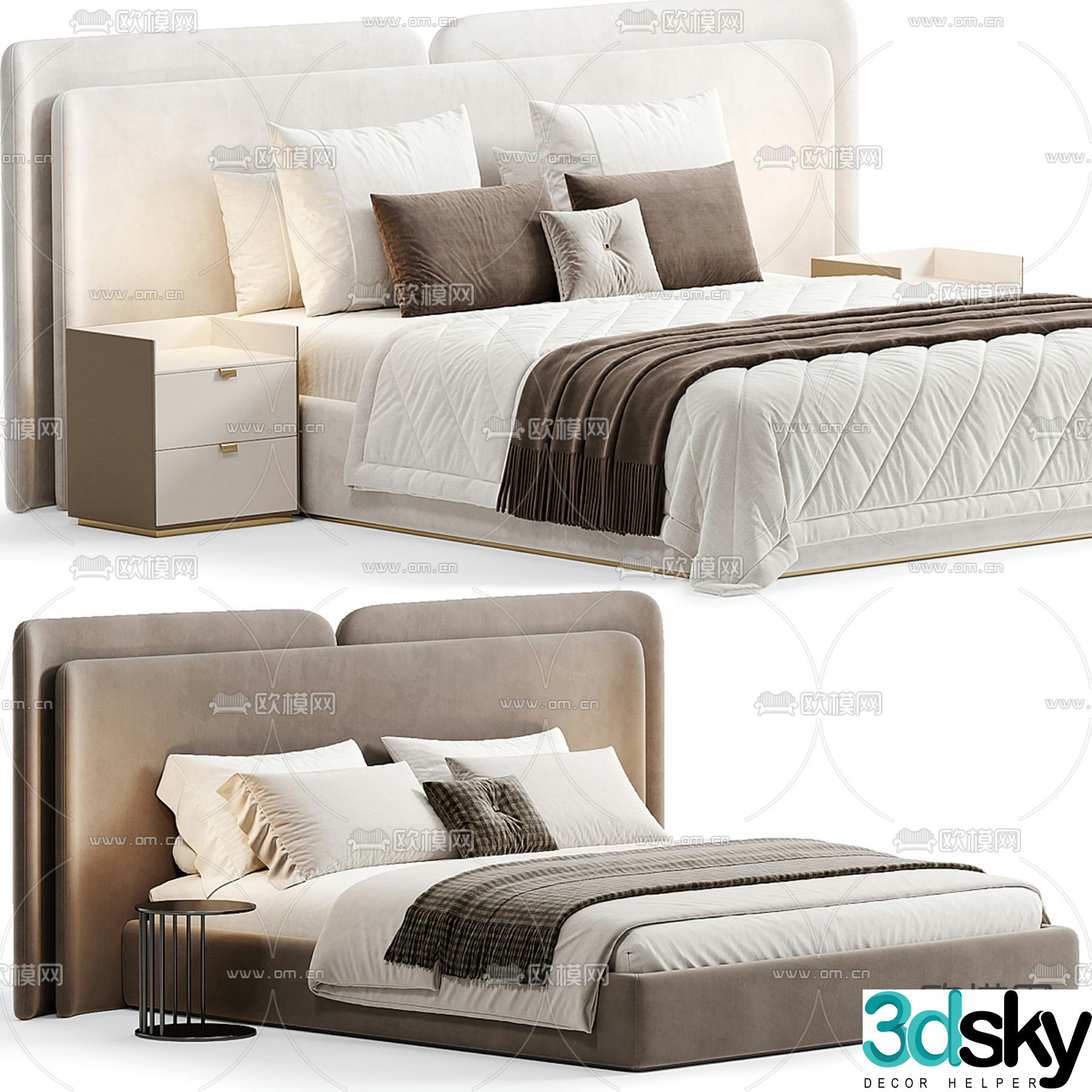Double bed 3d model
