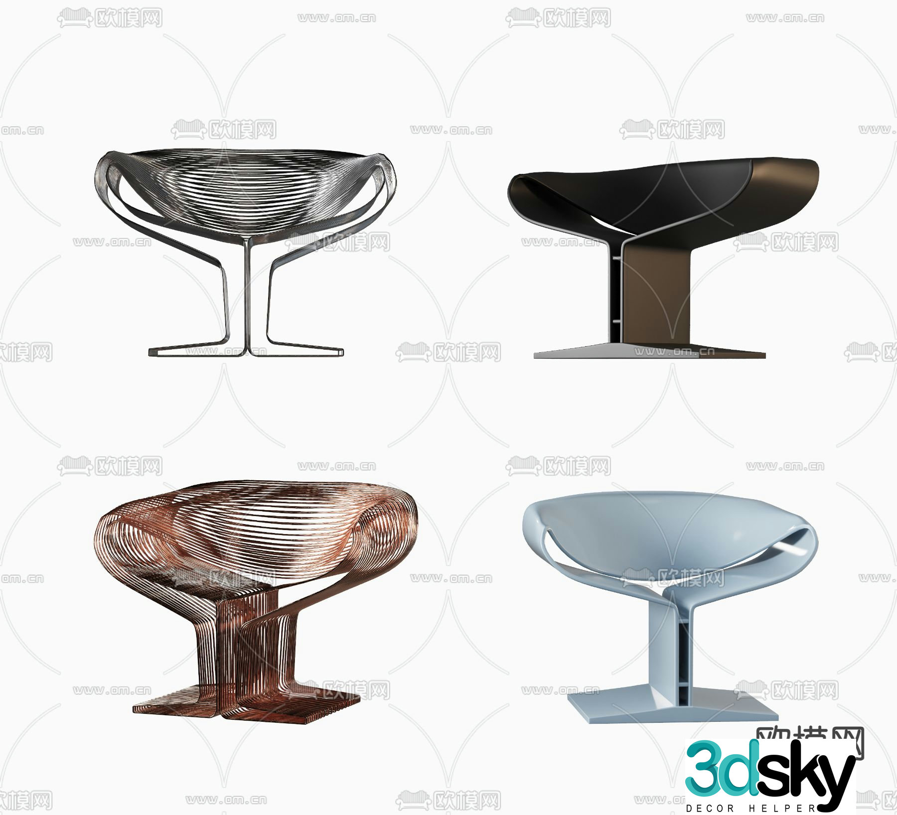 Creative chair leisure chair 3d model