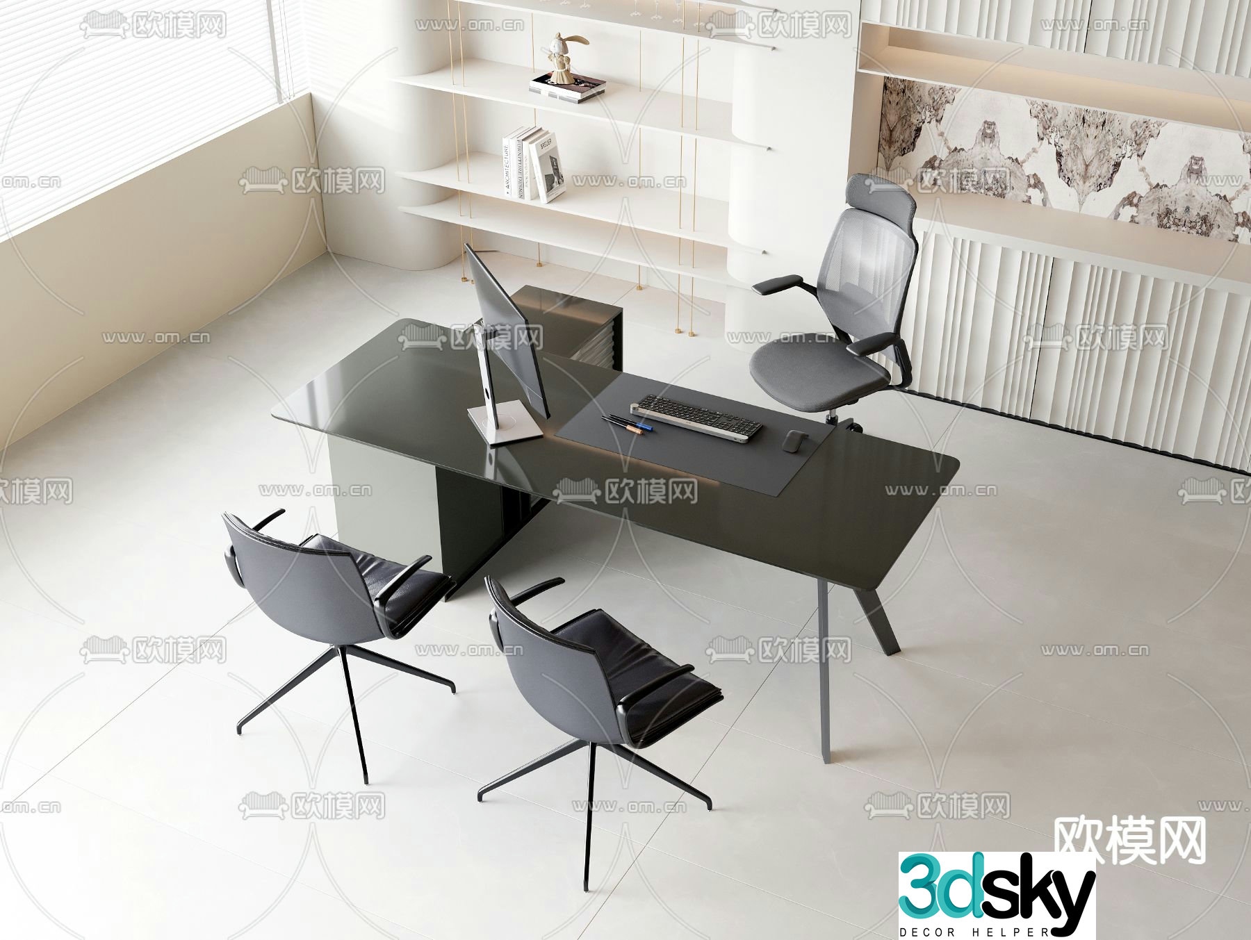 Desk desk desk boss desk 3d model
