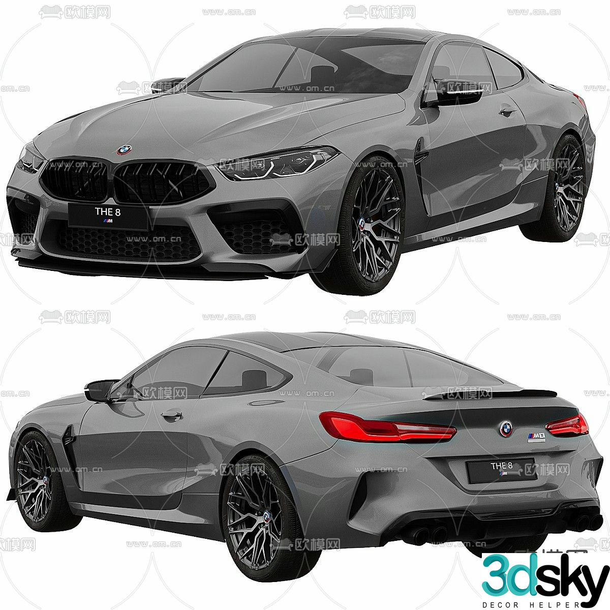 bmw m8 racing sports car 3d model