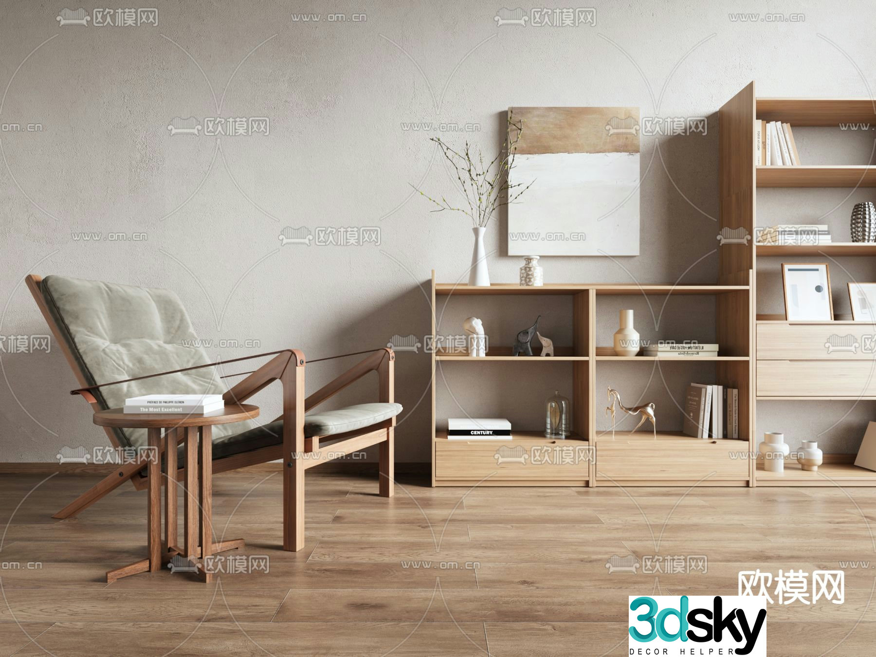 Wabi-sabi chair leisure chair 3d model