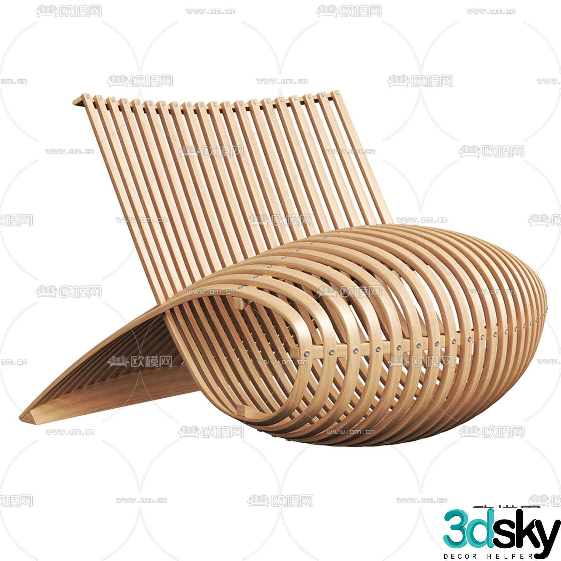 Outdoor chair rattan chair balcony chair 3d model