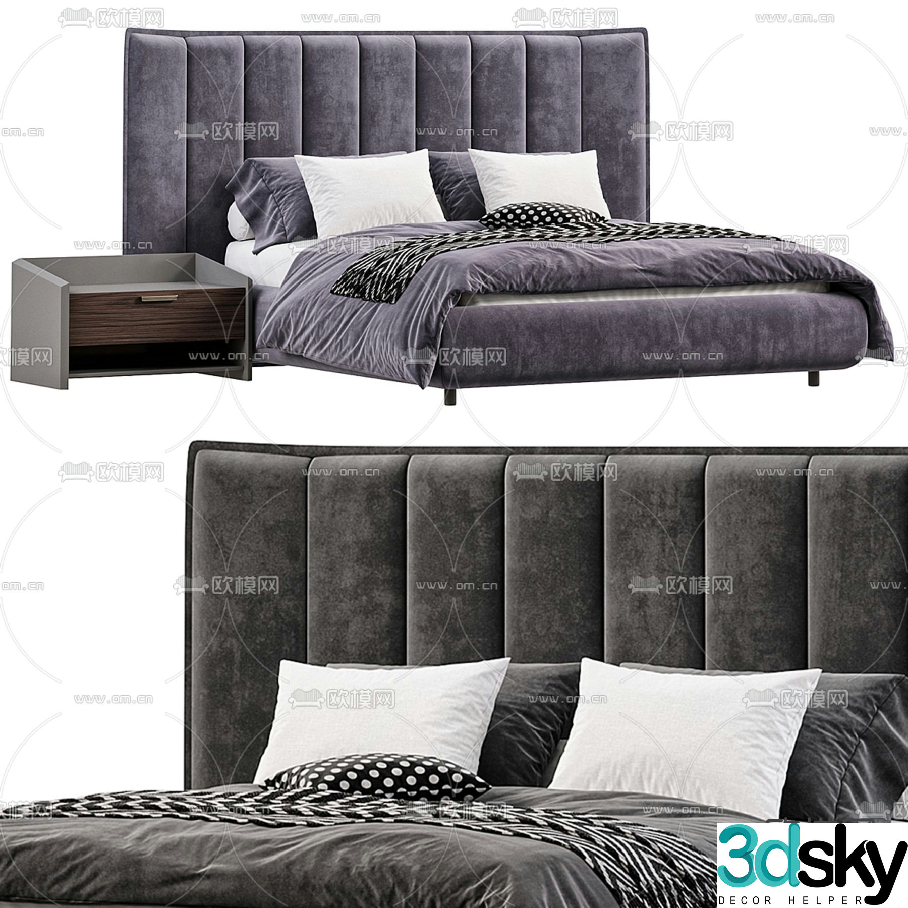 Double bed 3d model