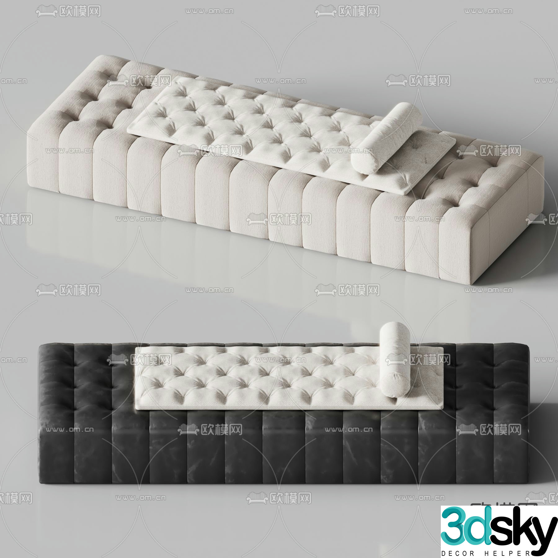 Footrest bed end stool sofa stool 3d model