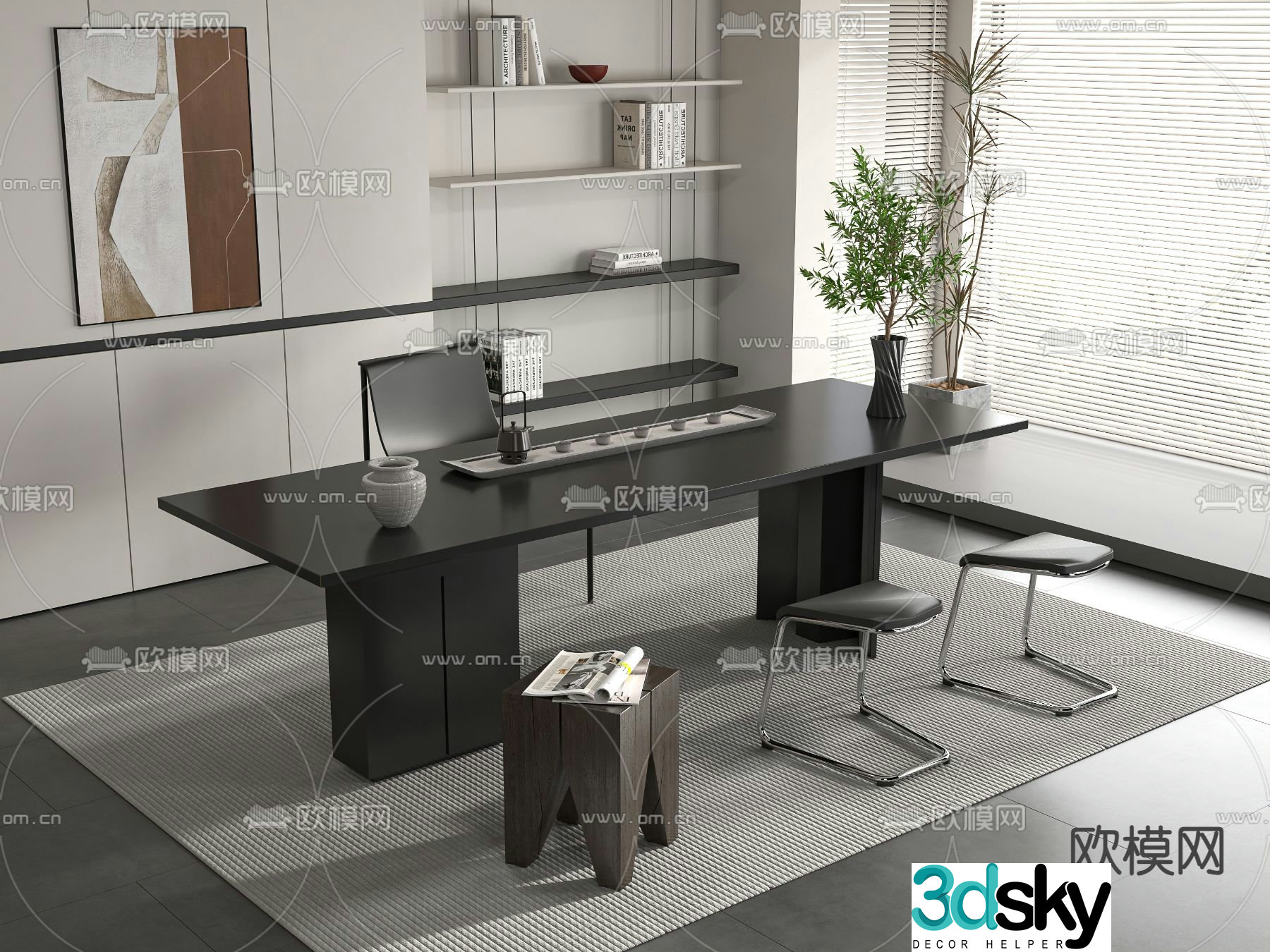Modern tea table tea table 3d model