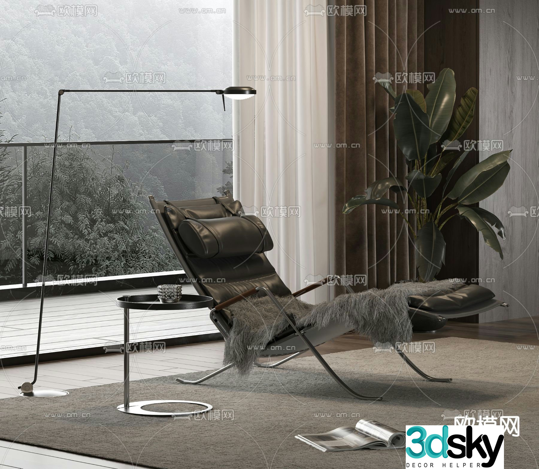 Modern lounge chair lounge chair 3d model