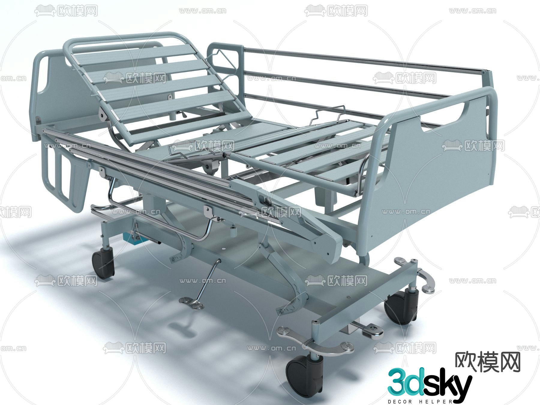 Medical equipment hospital bed functional bed 3d model
