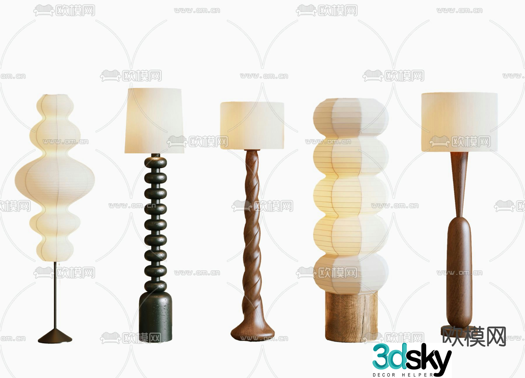 Middle-aged floor lamp 3d model