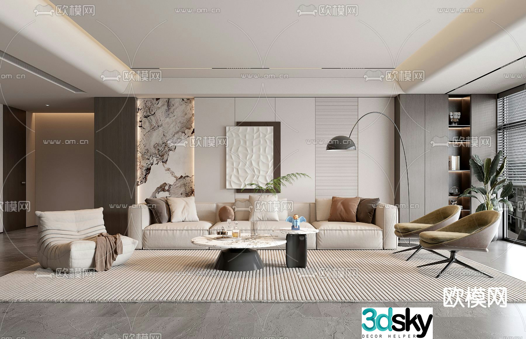 Modern living room 3d model