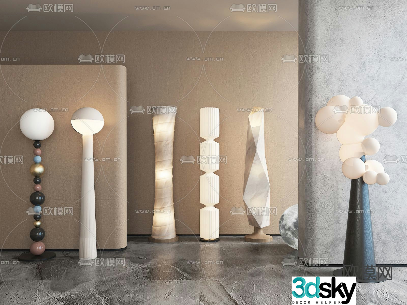 Creative floor lamp 3d model