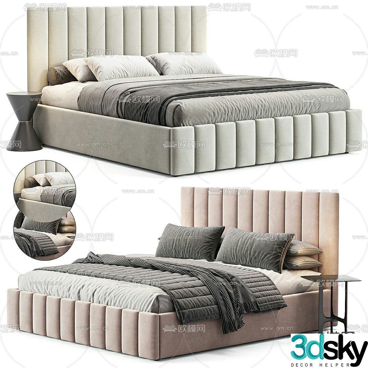 Erica Formula double bed 3d model