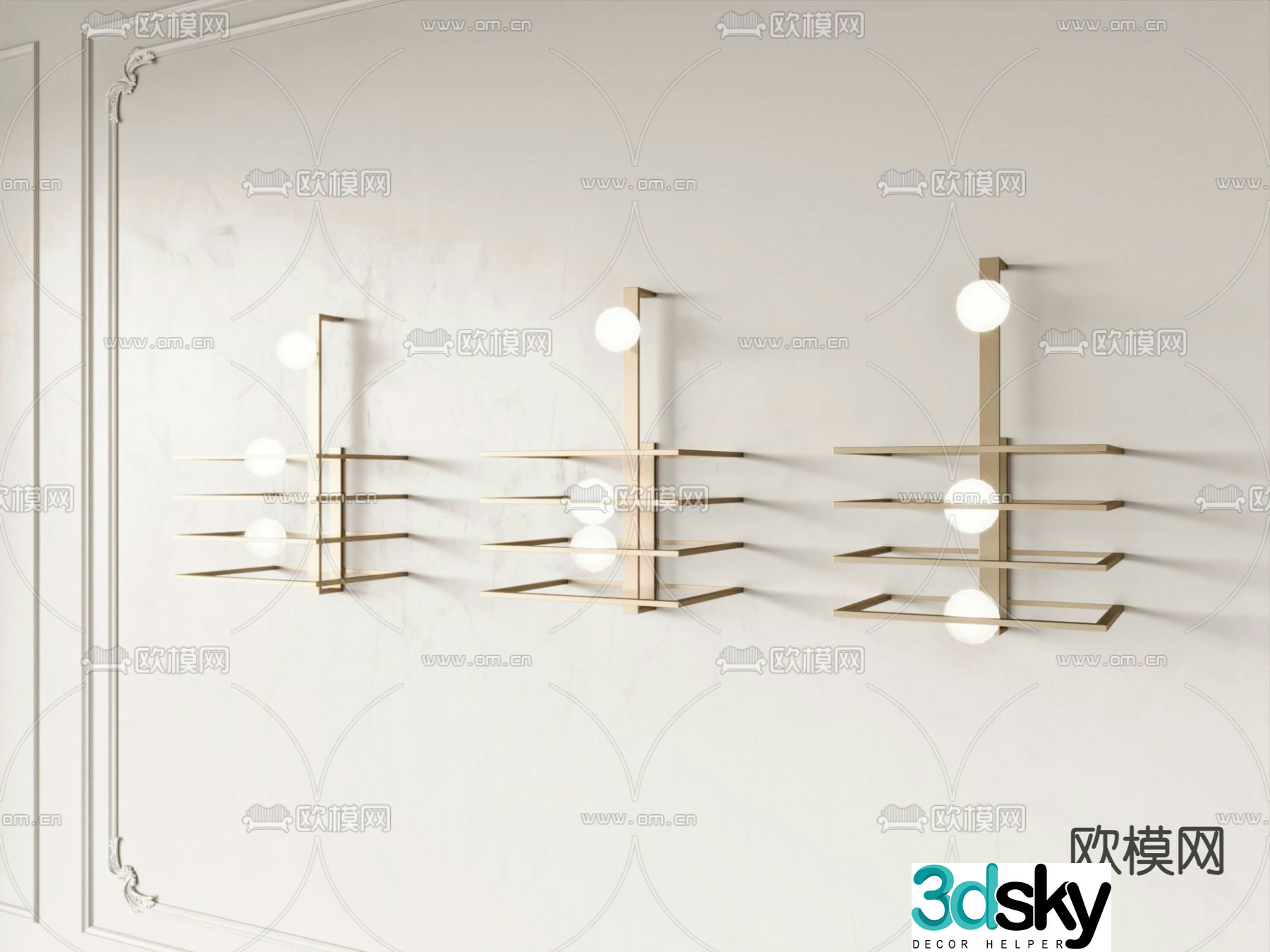 Light luxury wall lamp decorative wall lamp 3d model
