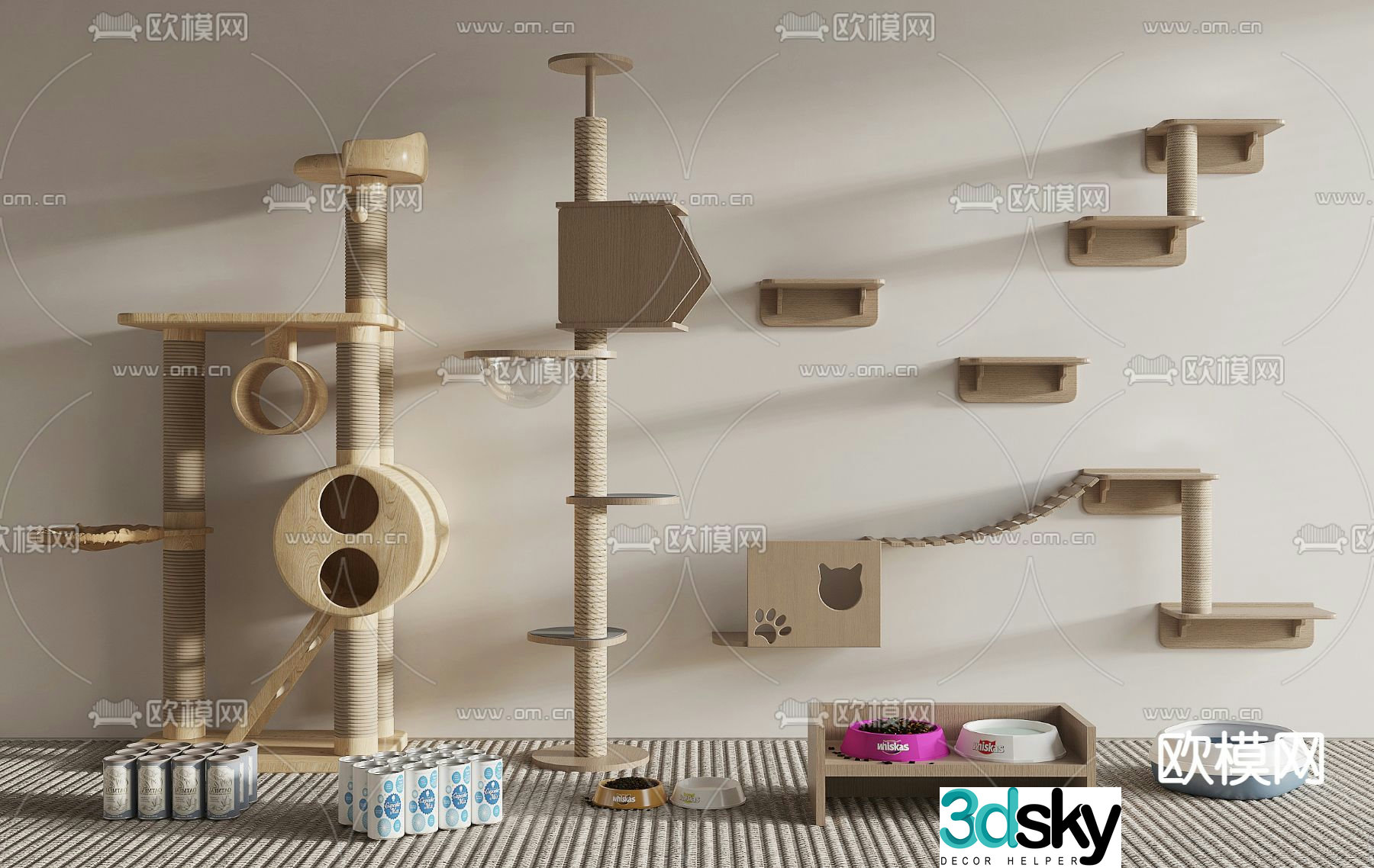 Pet supplies cat nest cat crawler cat litter box 3d model