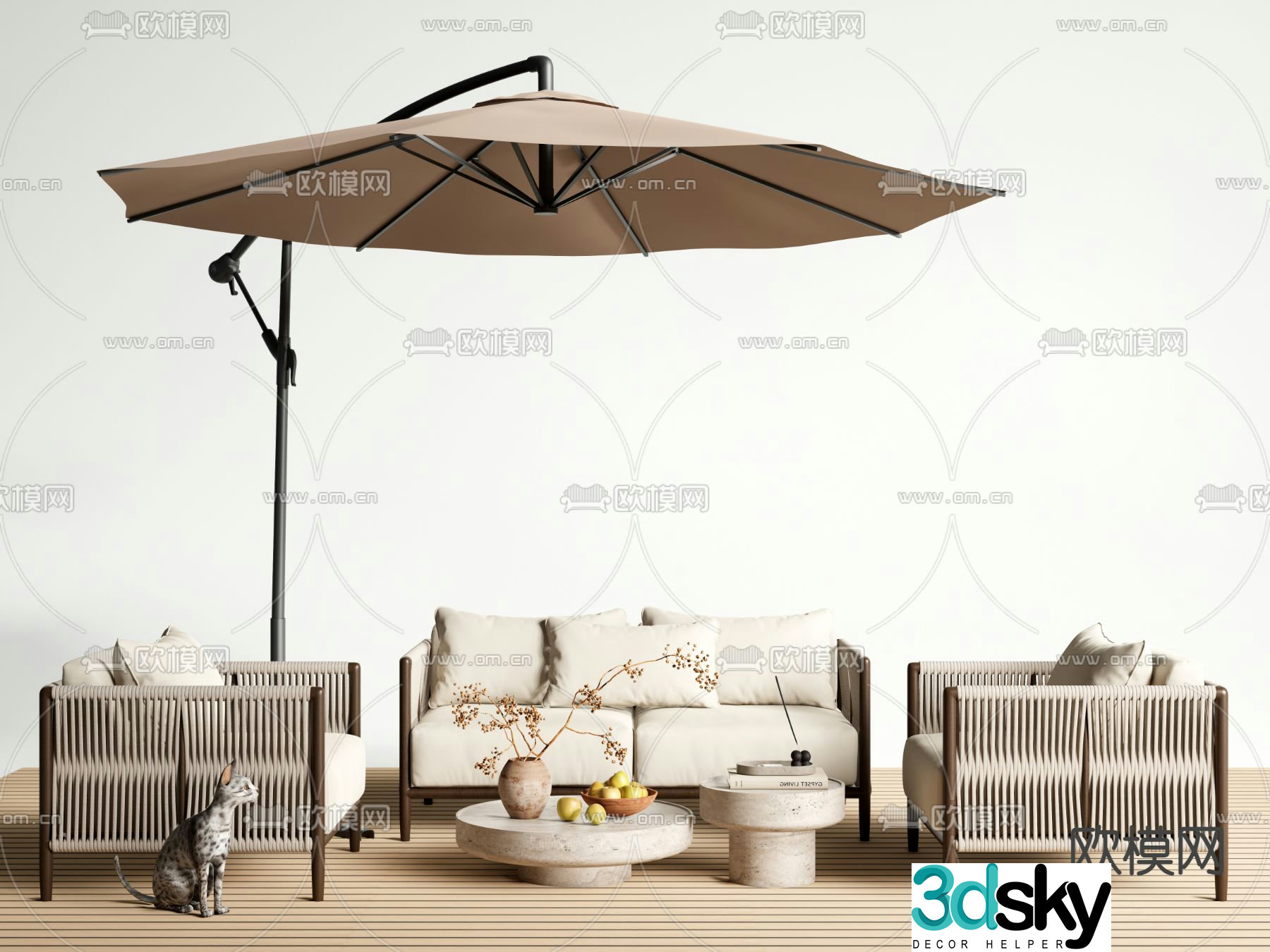 Solaria outdoor sofa patio sofa 3d model