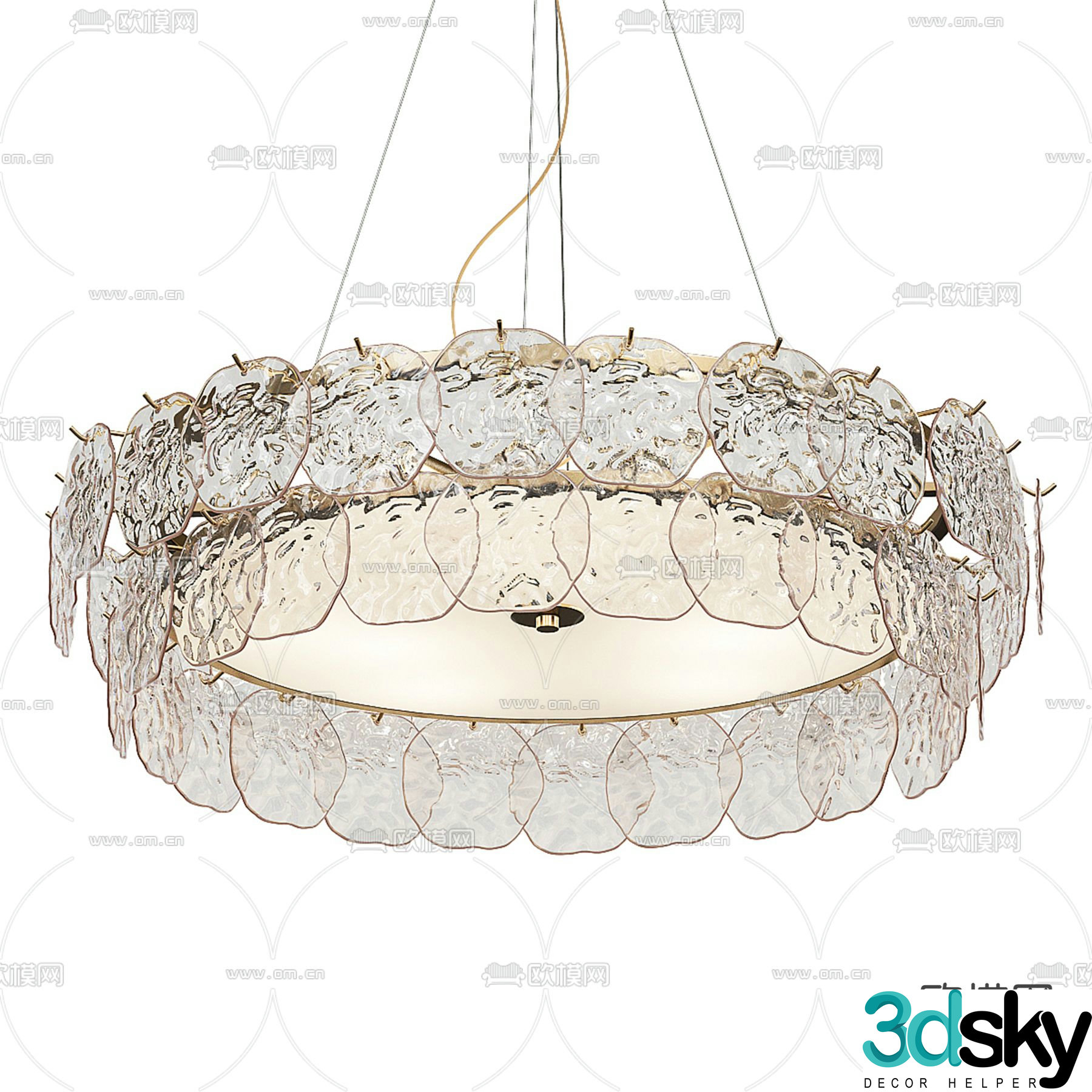 Glass chandelier hall chandelier 3d model
