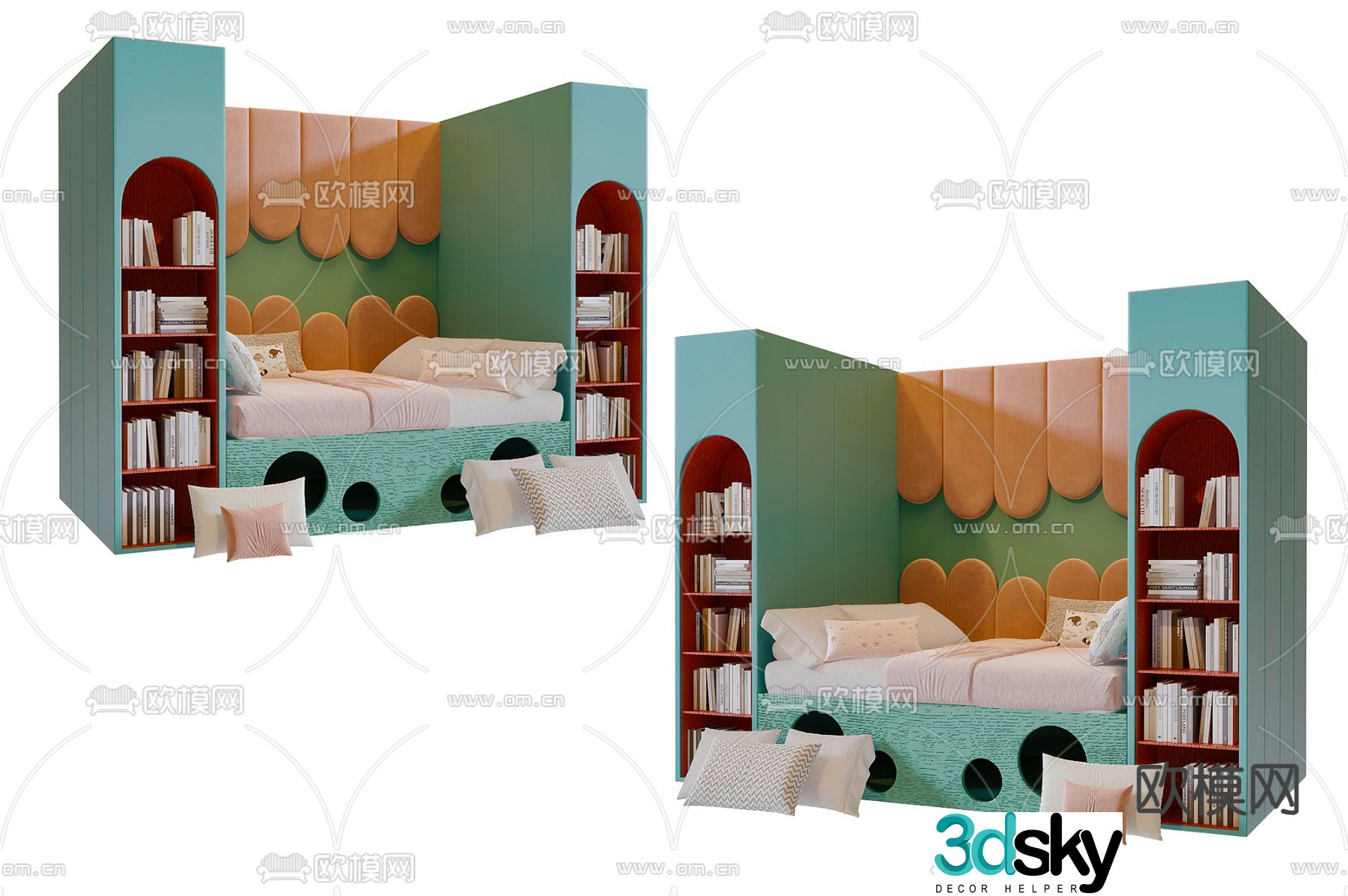 Nordic children’s bed 3d model