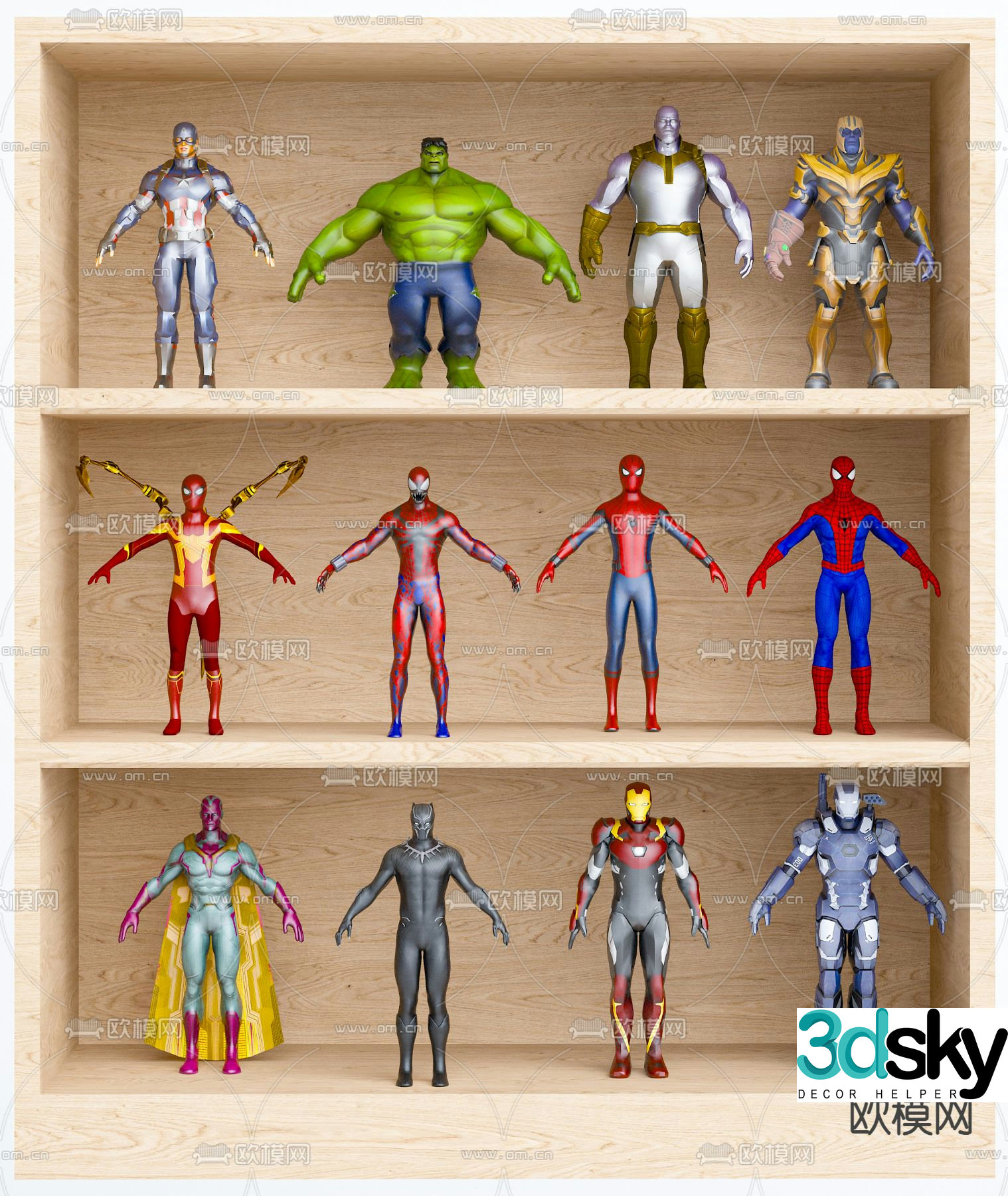 Marvel Trendy Toy Spider-Man Figure Sculpture Ornaments 3D Model