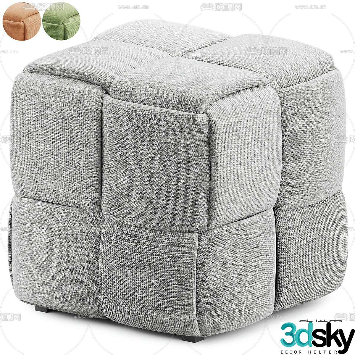 Pouf sofa stool low stool square stool 3d model