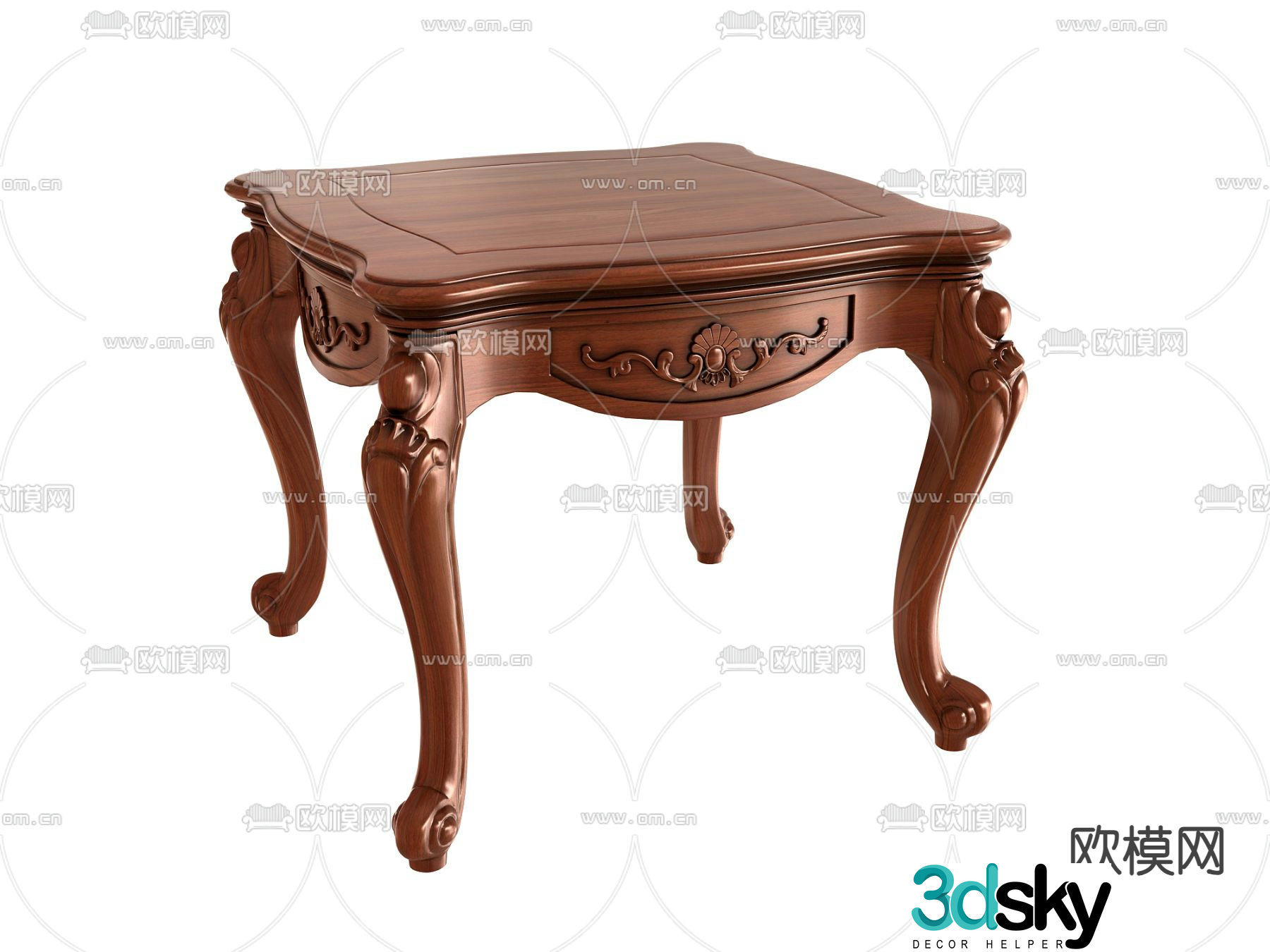 European coffee table small square table 3D model