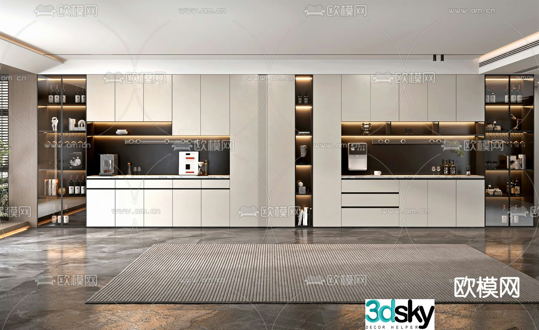 Modern wine cabinet sideboard 3d model