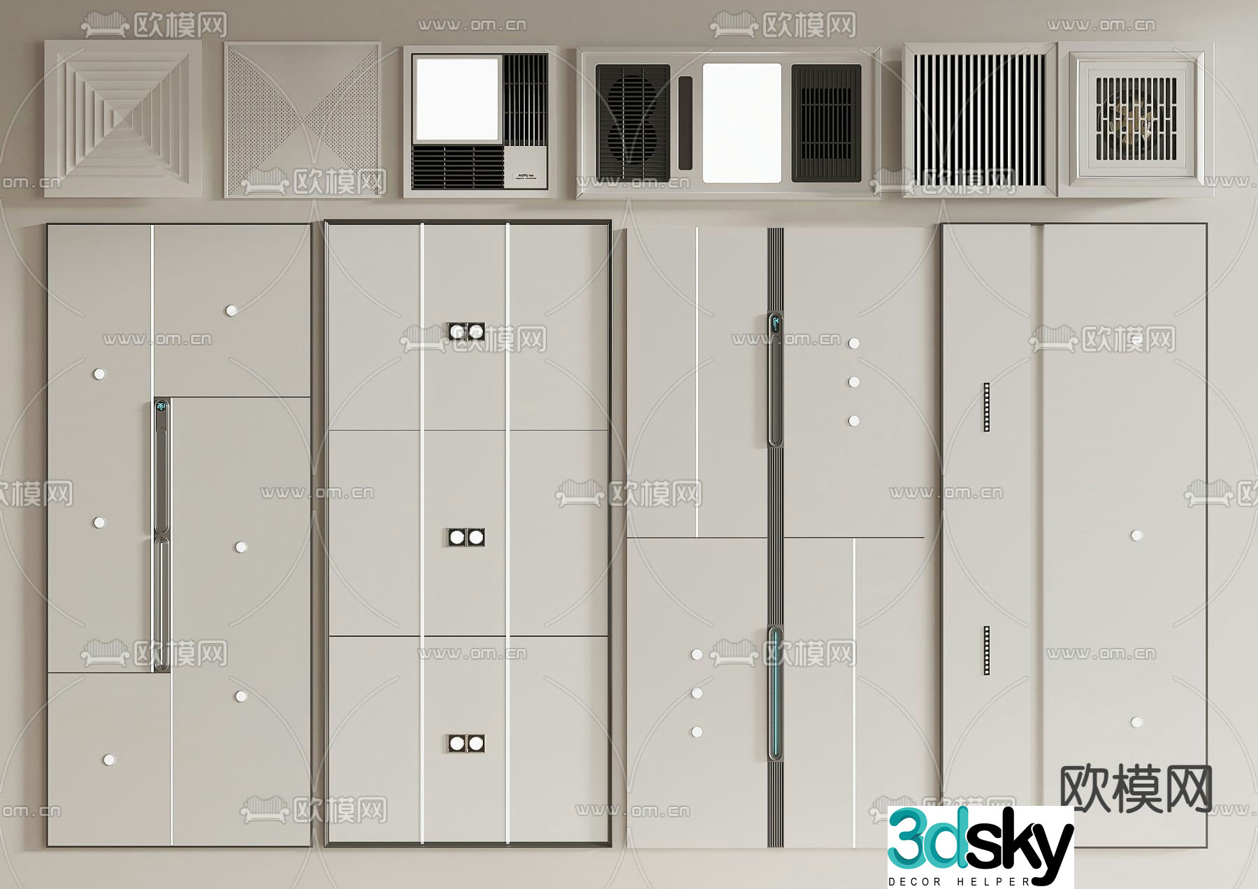 Honeycomb panel aluminum gusset plate integrated ceiling ceiling 3D model