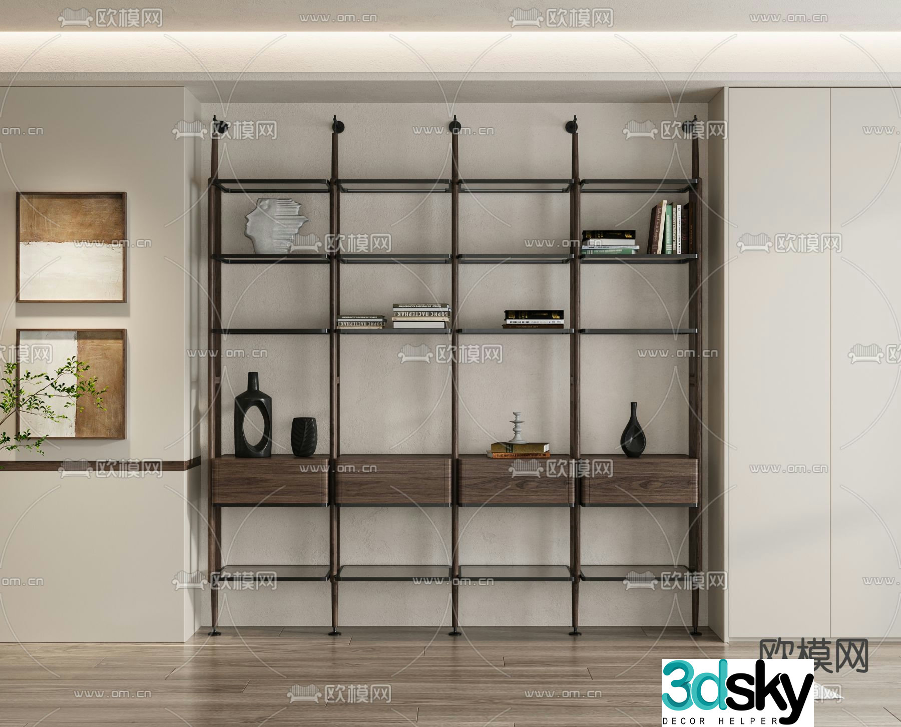 Decorative rack storage rack 3d model