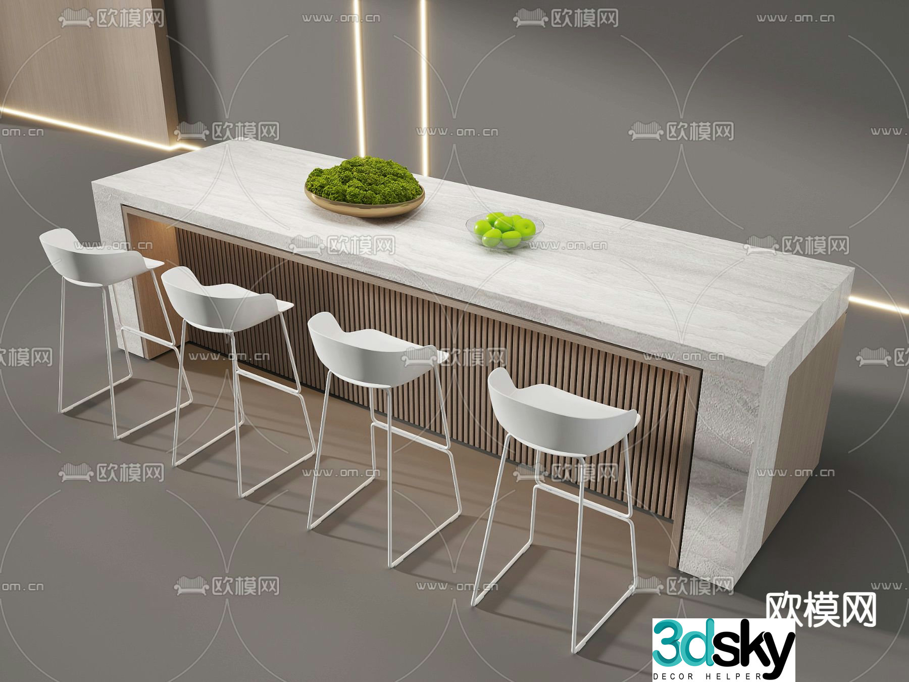 Modern bar bar chair 3d model