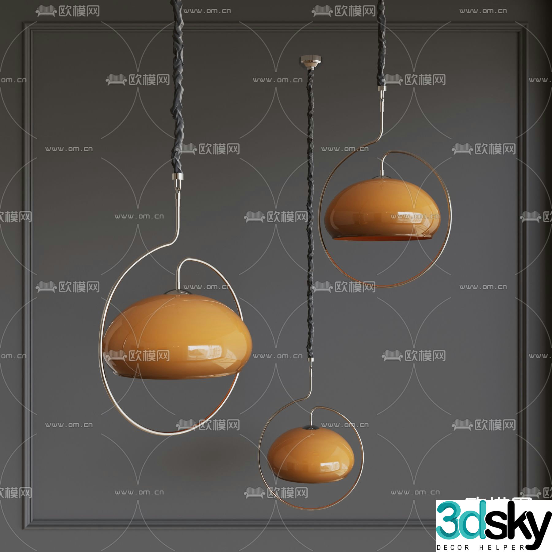 Bauhaus chandelier 3d model