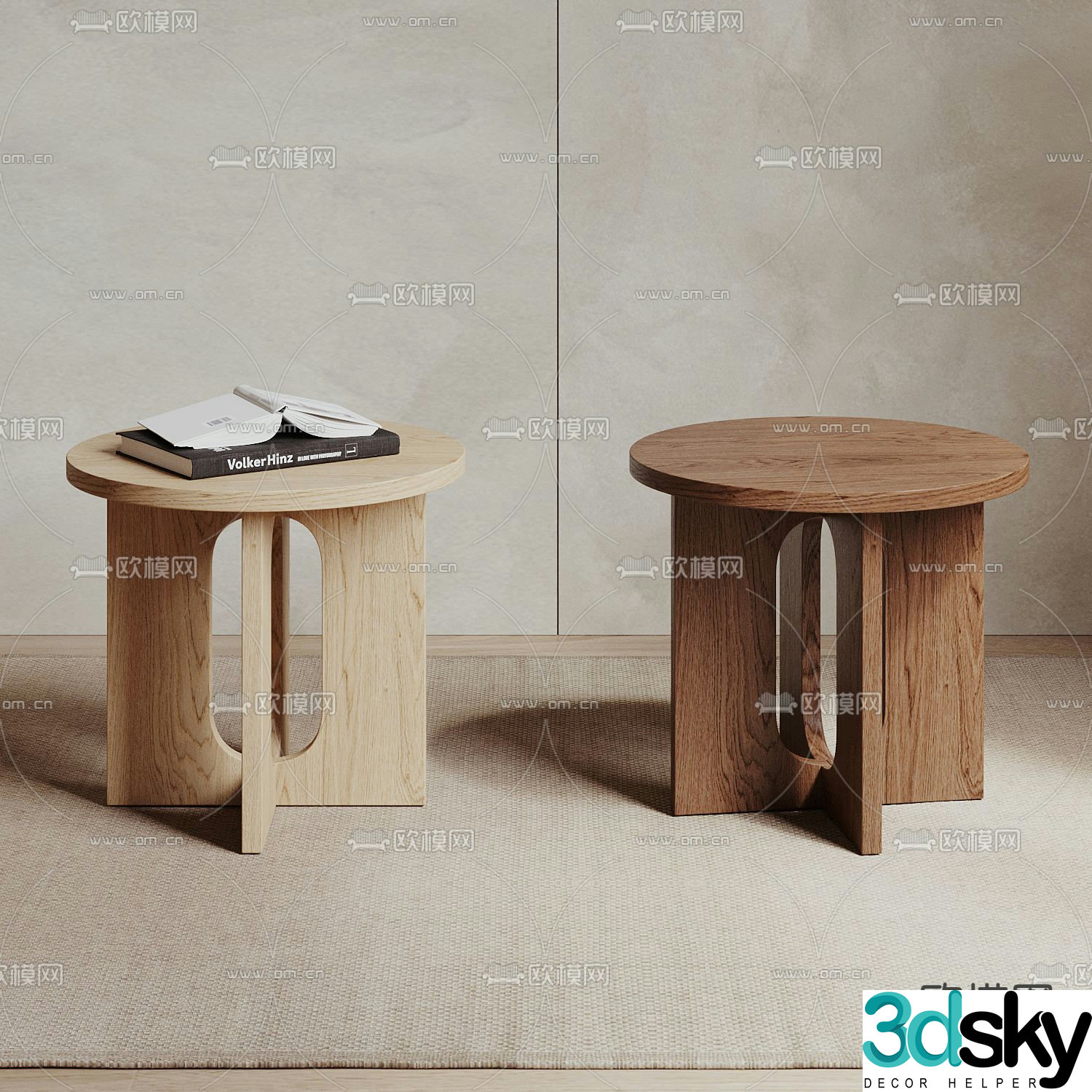 menu log style side table corner table round table table table 3d model