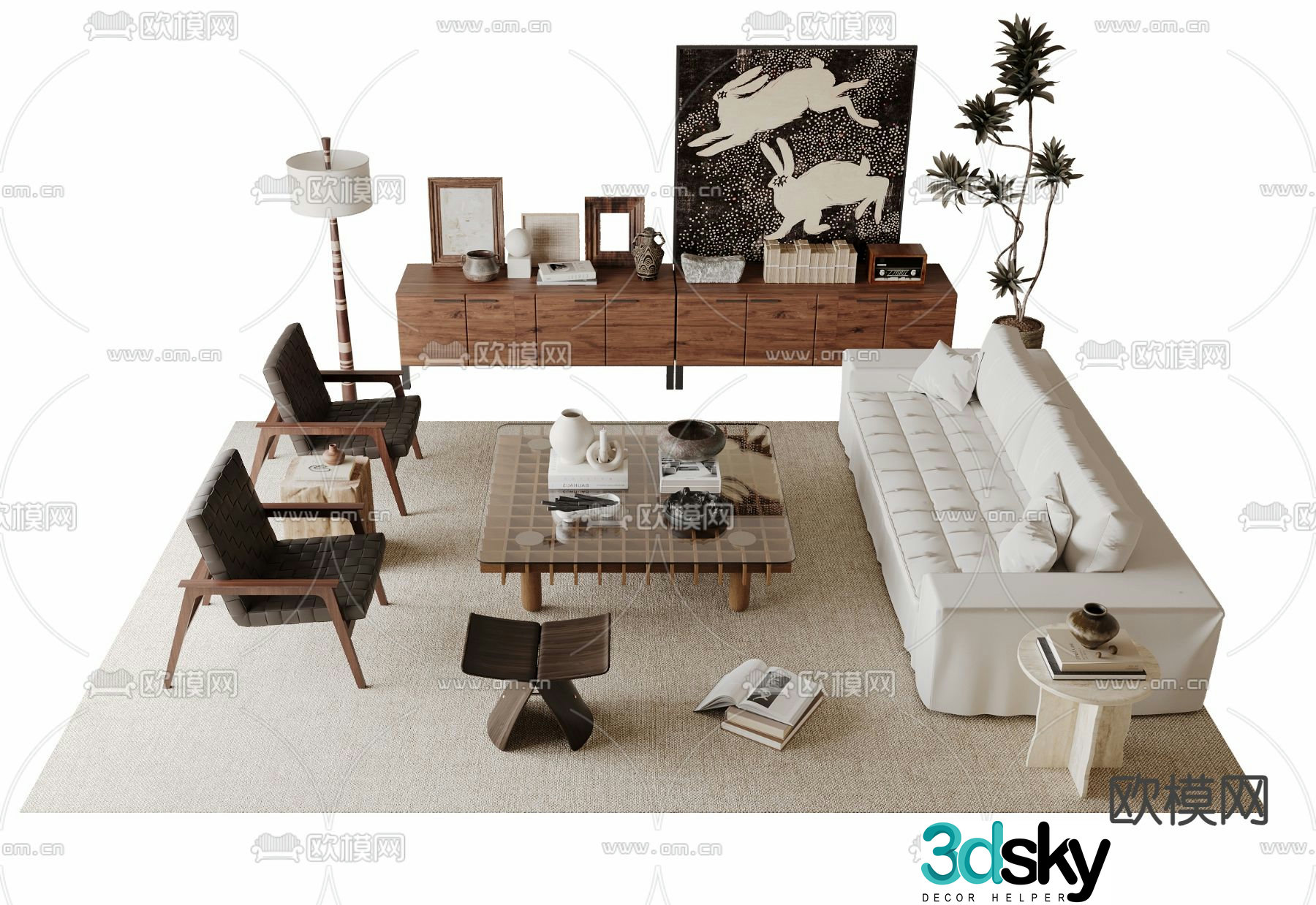 Medieval style modular sofa 3D model