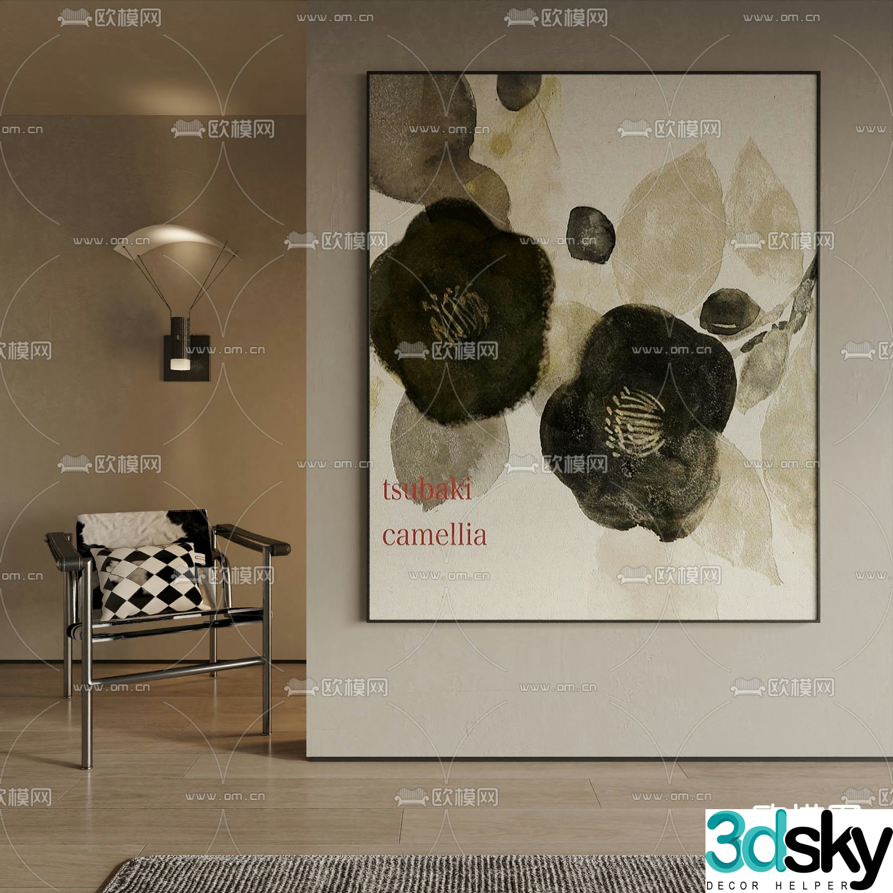 Texture painting Flower painting Decorative painting 3d model