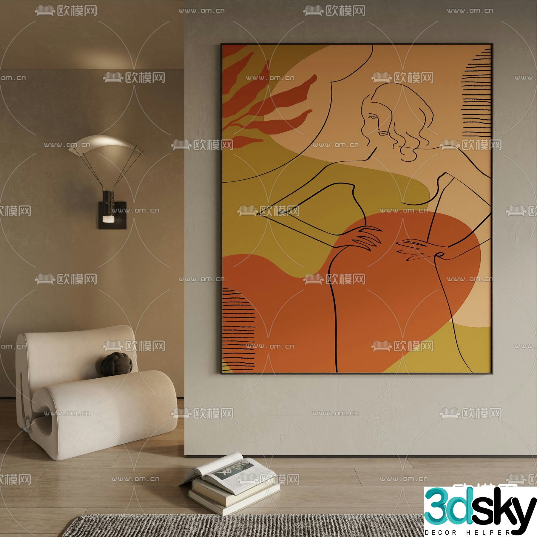 Simple painting Art painting Decorative painting 3d model