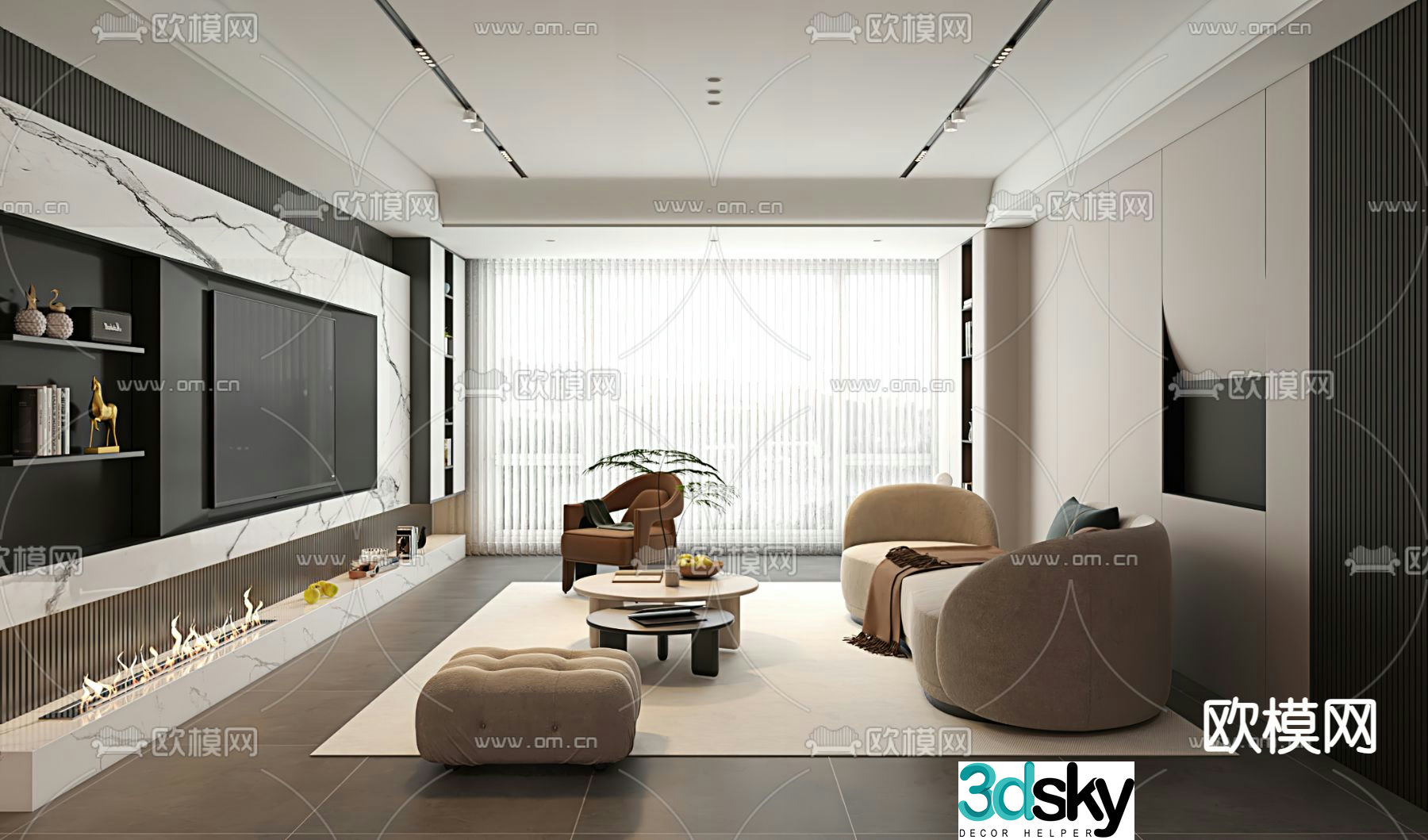 Modern living room 3d model