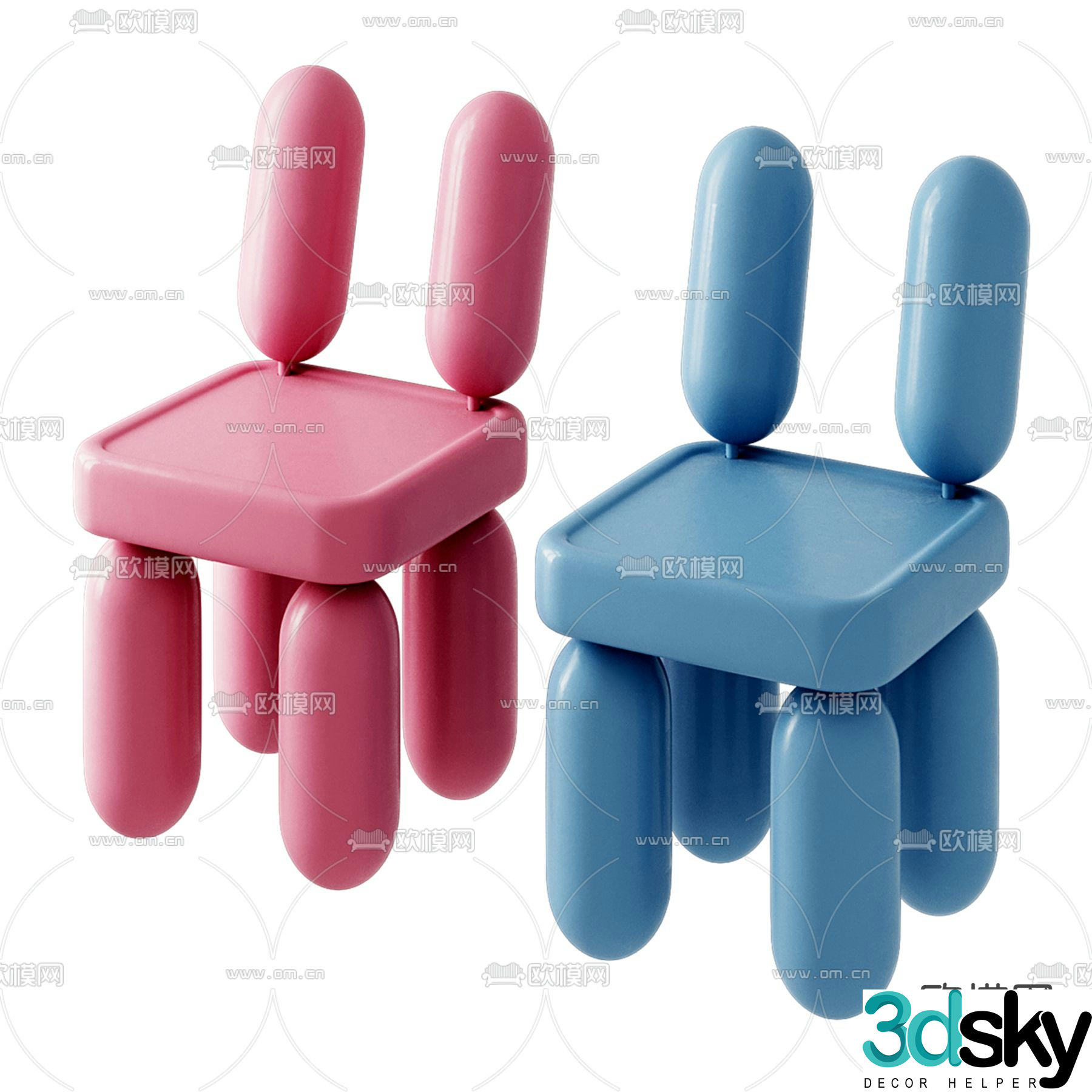 Children’s chair children’s stool cartoon chair 3d model