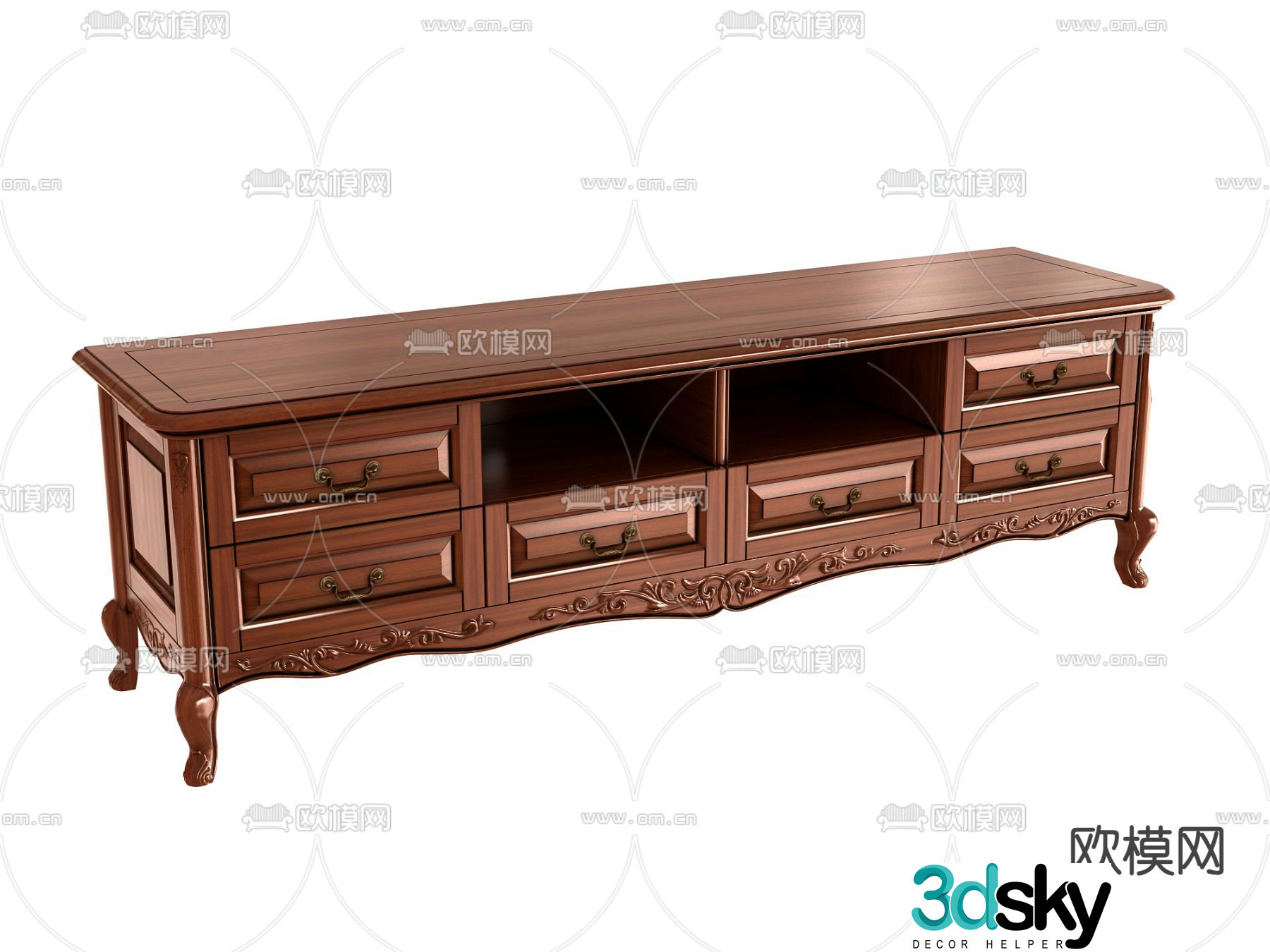 European TV cabinet 3D model