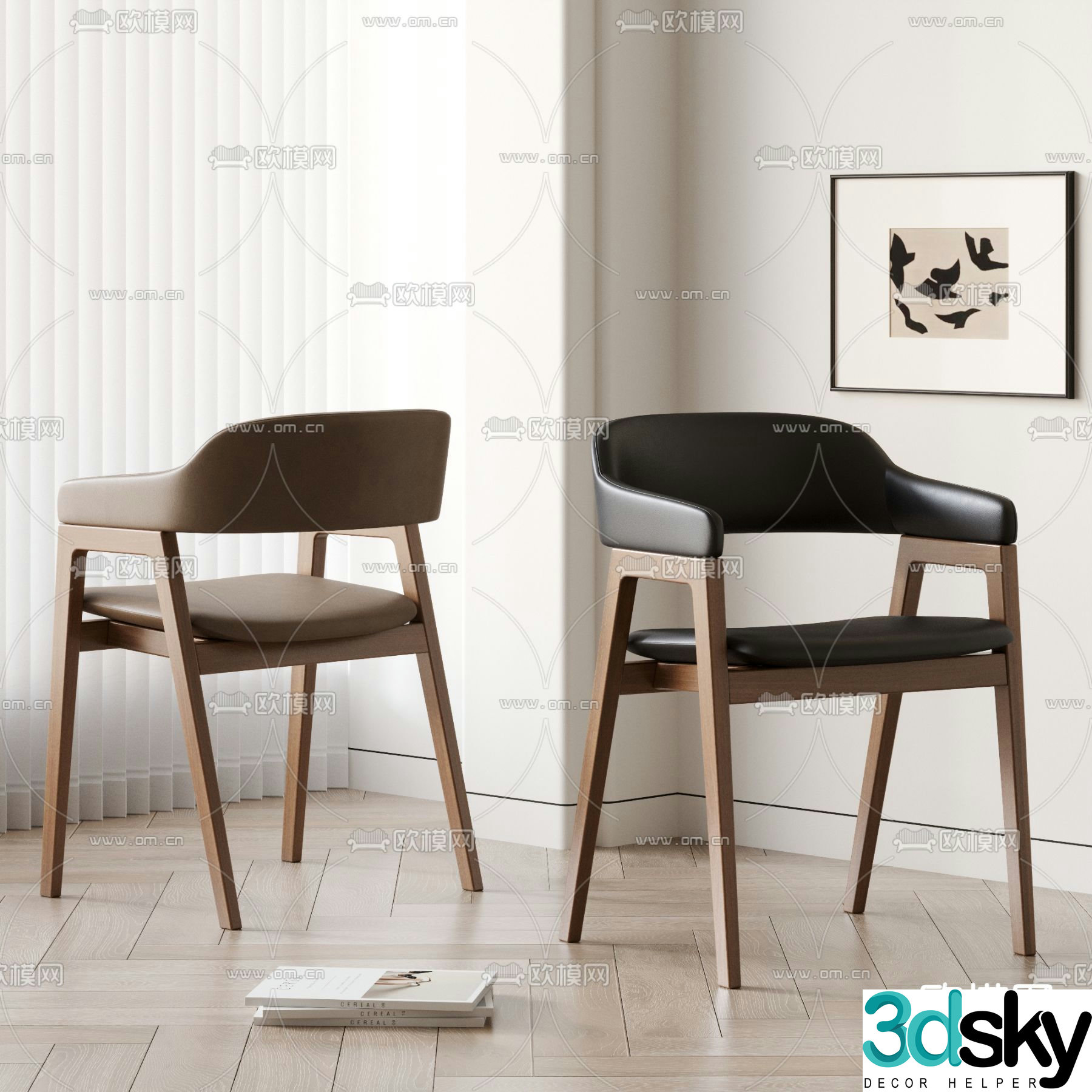 Wabi-sabi chair leisure chair 3d model