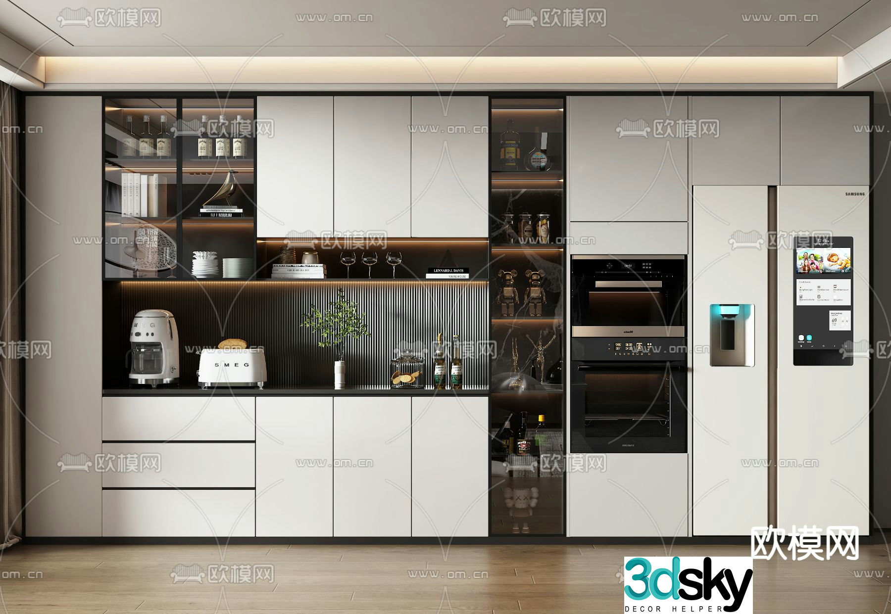 Modern wine cabinet sideboard 3d model