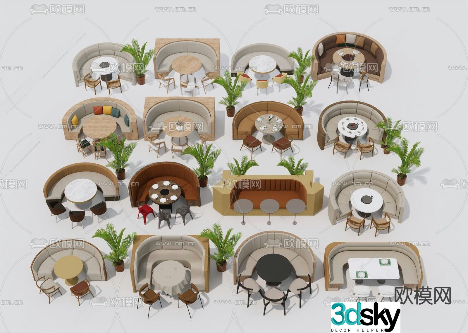 Card seat dining table and chairs curved card seat card seat sand 3D model