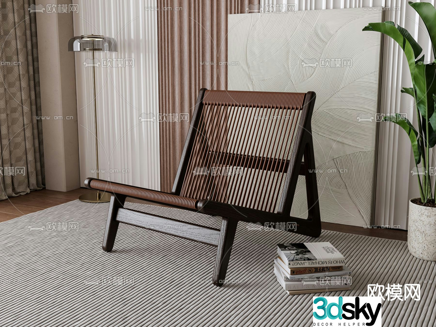 Wabi-sabi chair leisure chair 3d model