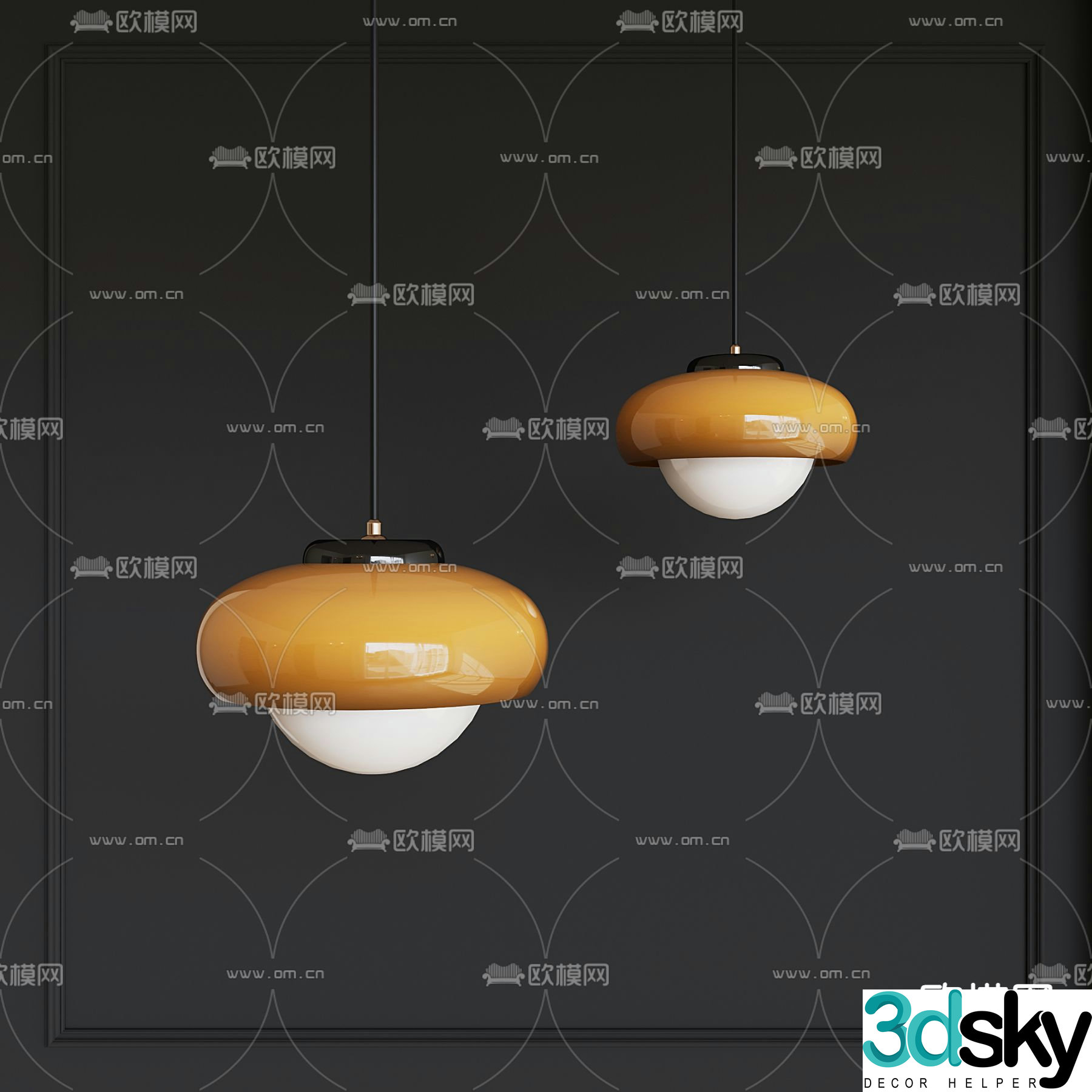 Bauhaus chandelier 3d model