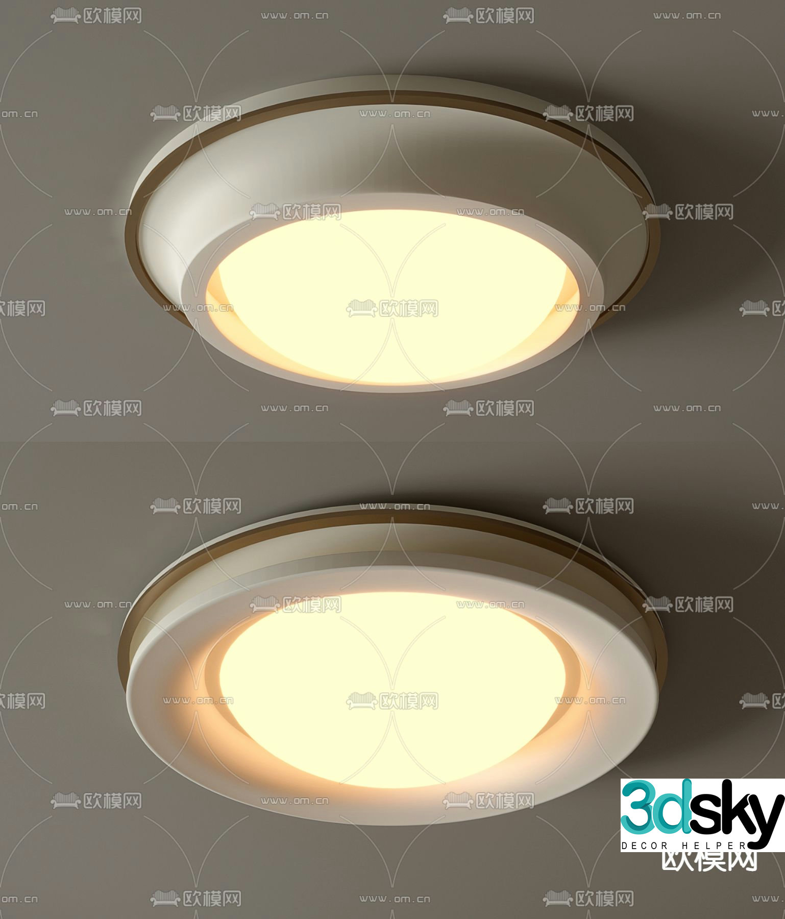 Round ceiling lamp bedroom lamp 3d model