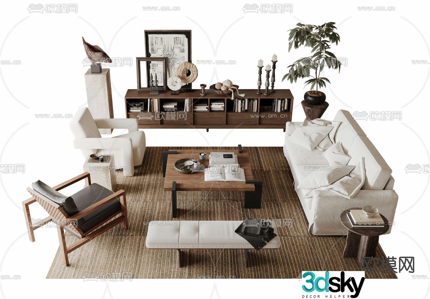 Medieval style modular sofa 3D model