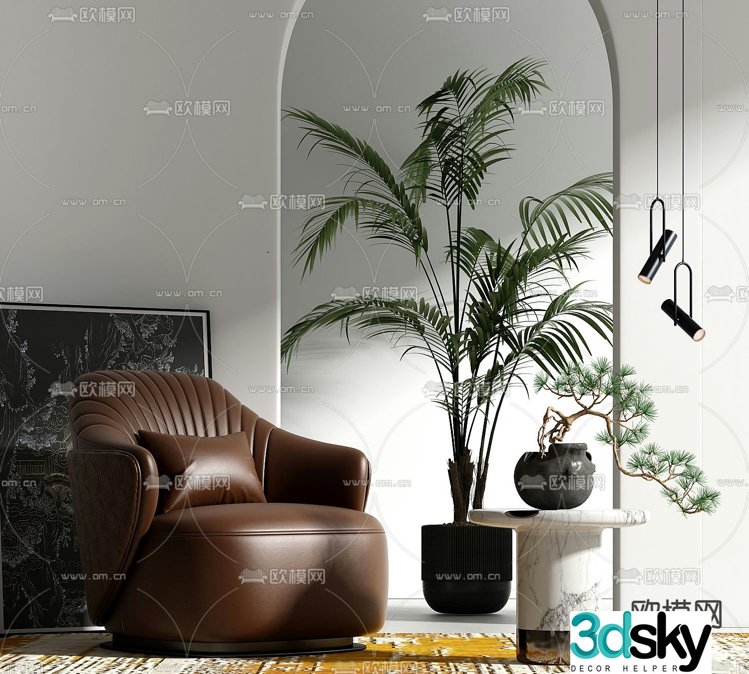 Single sofa leisure sofa 3d model