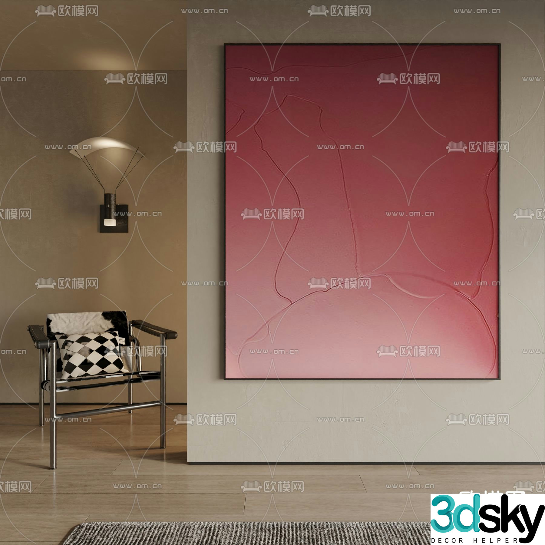 Art painting Texture painting Decorative painting 3d model