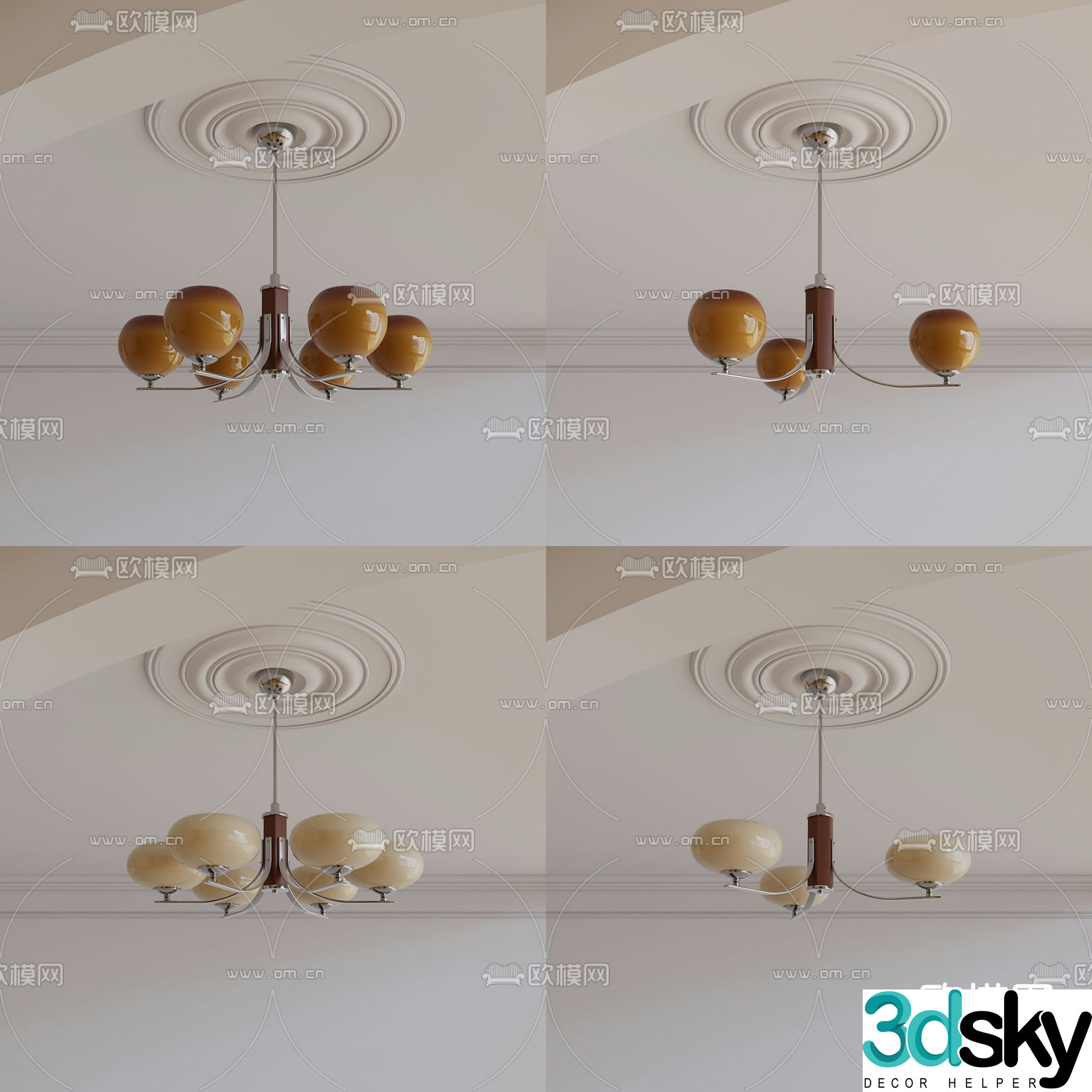 Medieval style chandelier American chandelier 3d model
