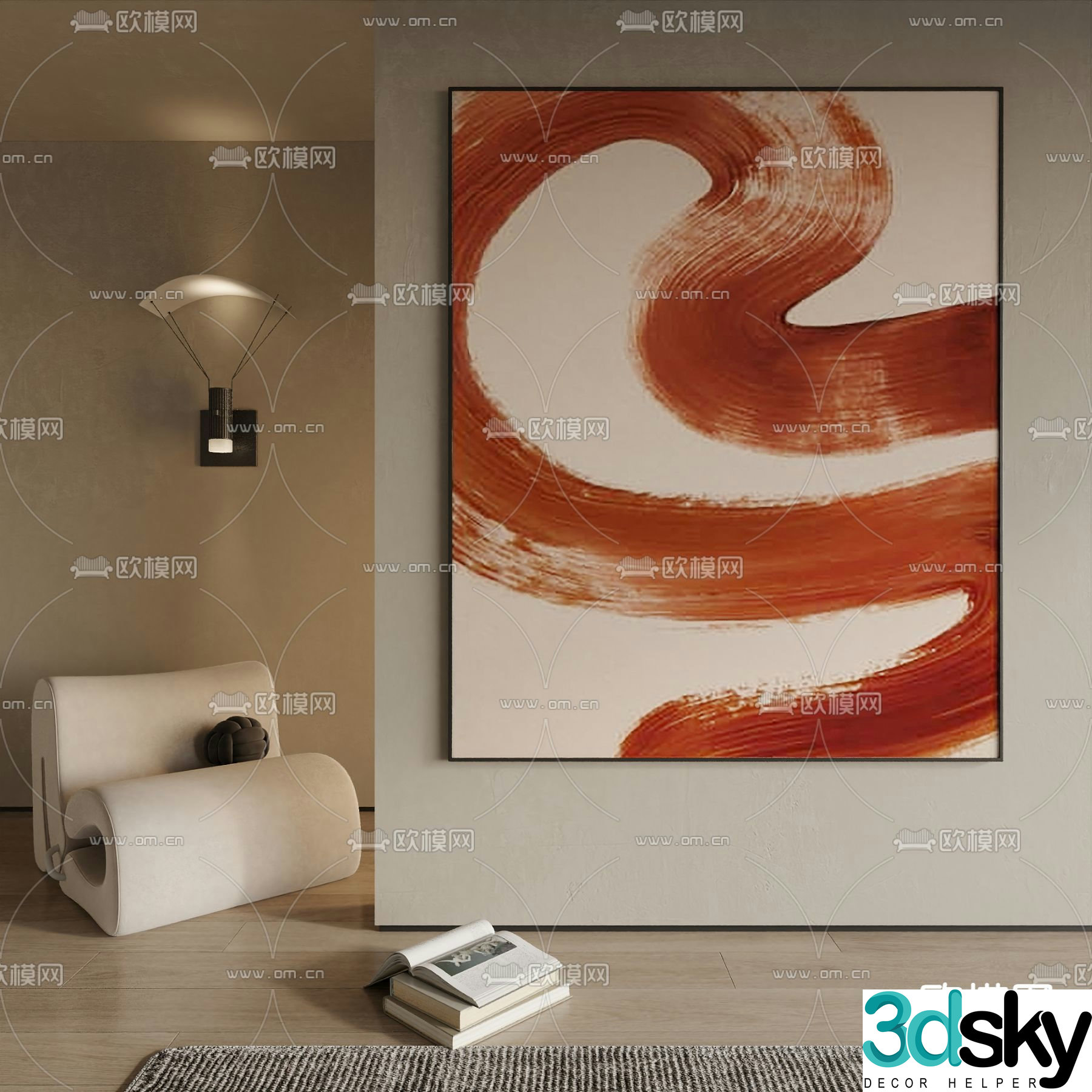 Simple painting Abstract painting Decorative painting 3d model