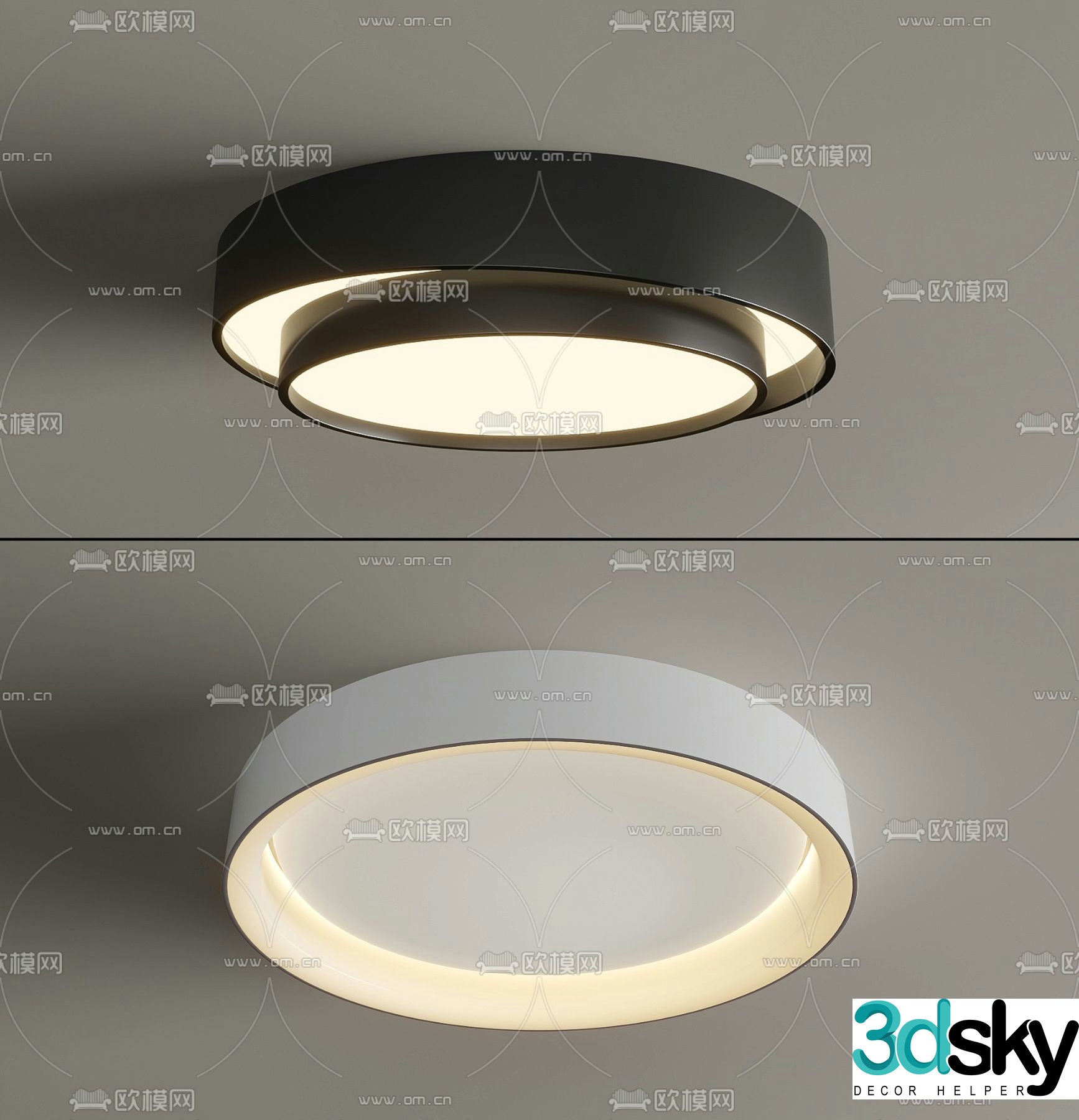 Round ceiling lamp bedroom lamp 3d model